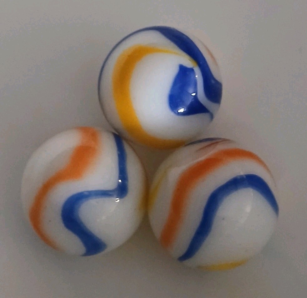 Vintage Akro Agate,Cat’s Eye Swirl Marbles 5/8″ Mint,1940-70s, UV Pics Provided