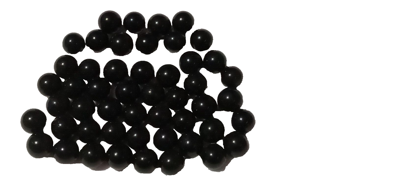 LOT of FIFTY (50) Solid BLACK MARBLES 13 mm