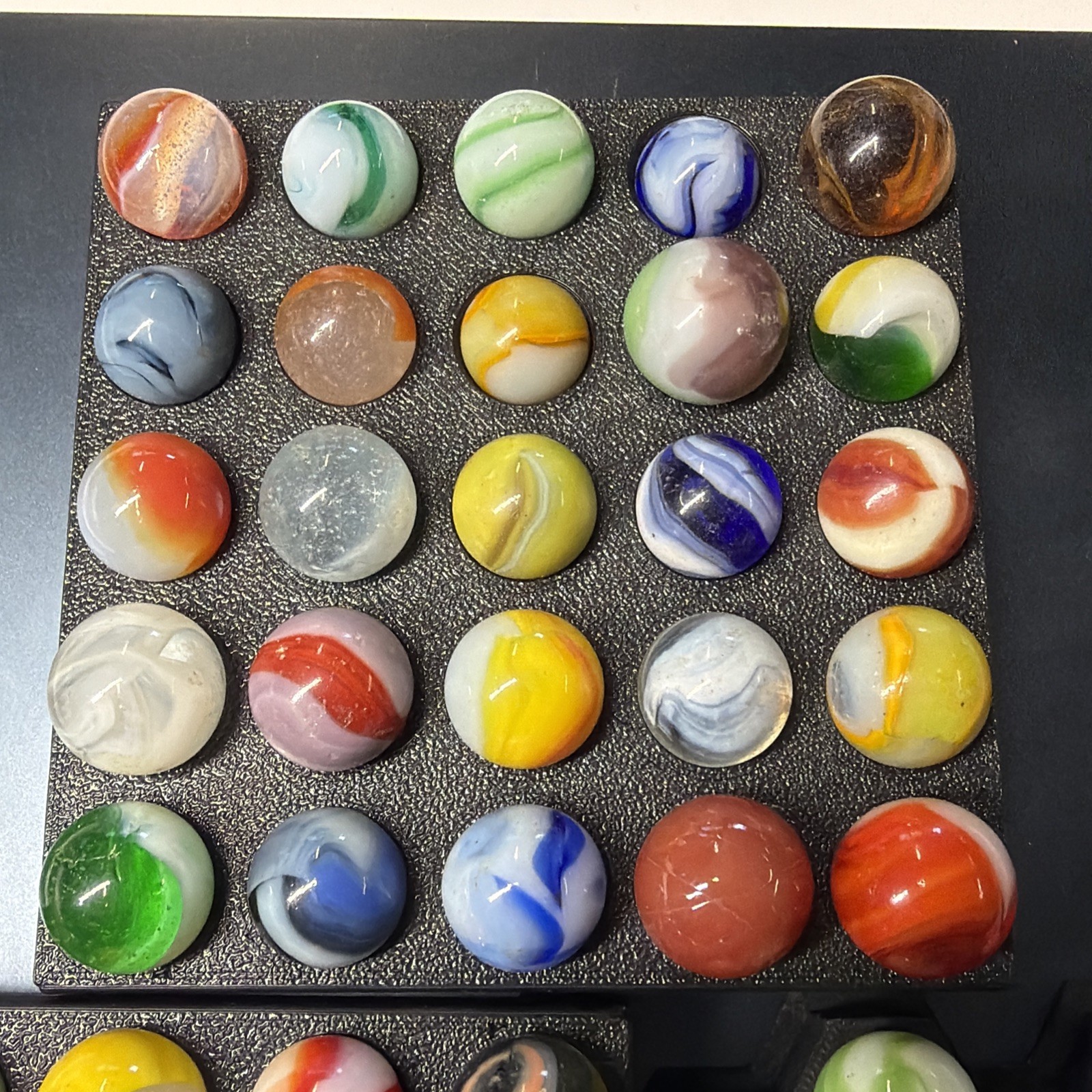 Vintage Glass Marbles Christensen Agate Vitro Akro Patch, King Tri (70 Marbles)