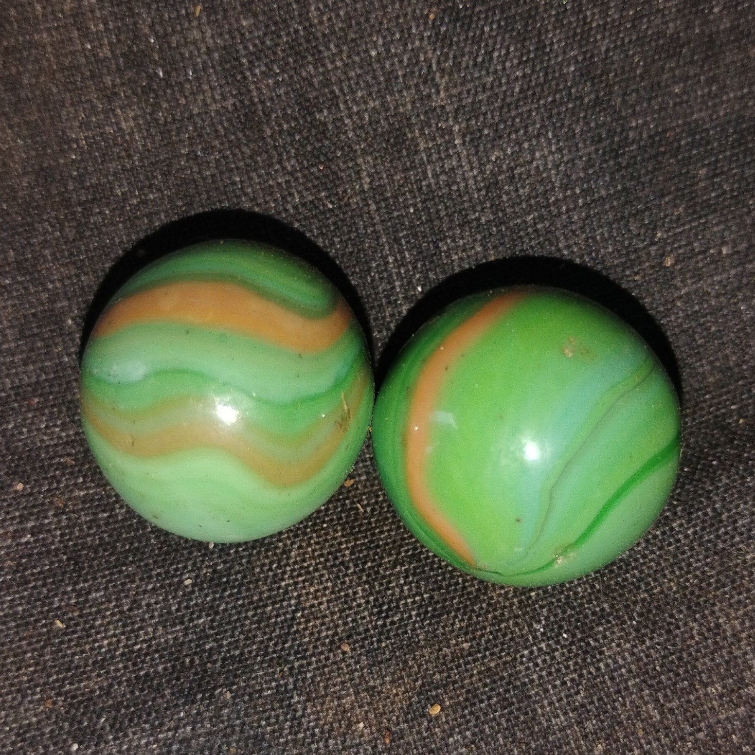 Green Swirl Machine Made Toy Marbles Pair for Ages 8-11, 12-16, 17 Years & Up
