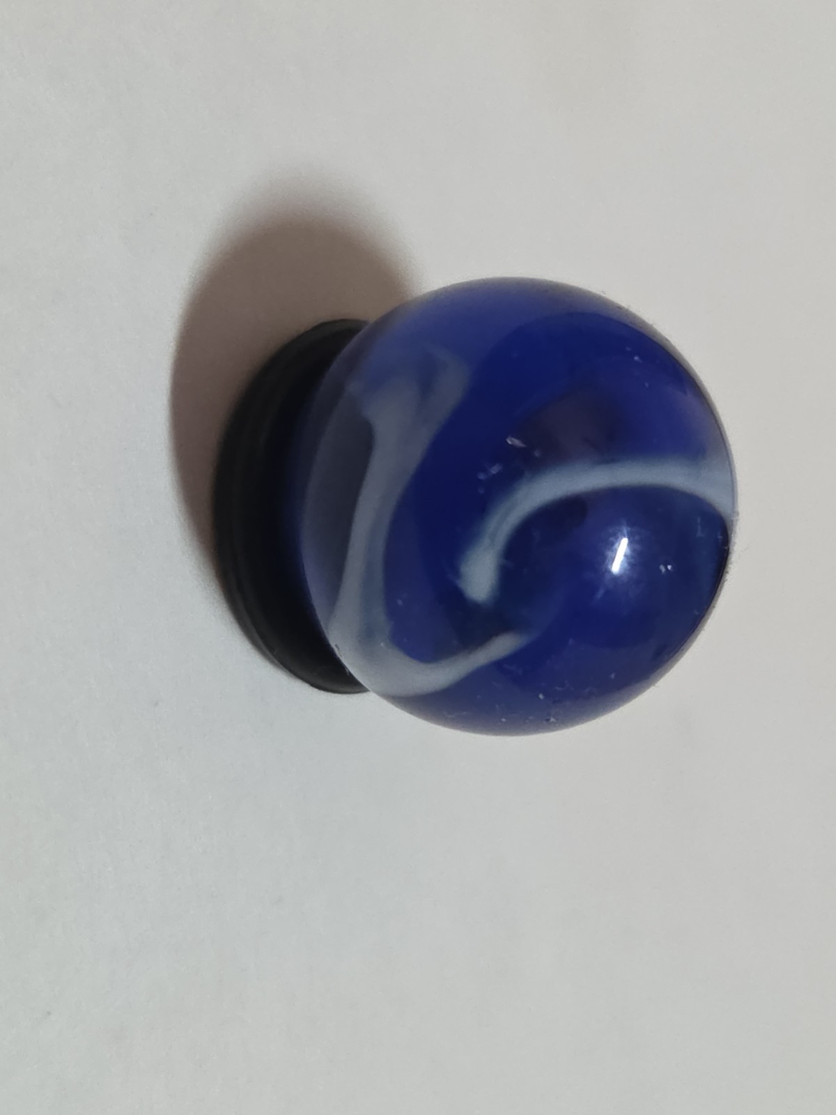 Vintage 1940 Vitro Agate Opal Conqueror Glass Marble Opalescent Cobalt Blue Fire