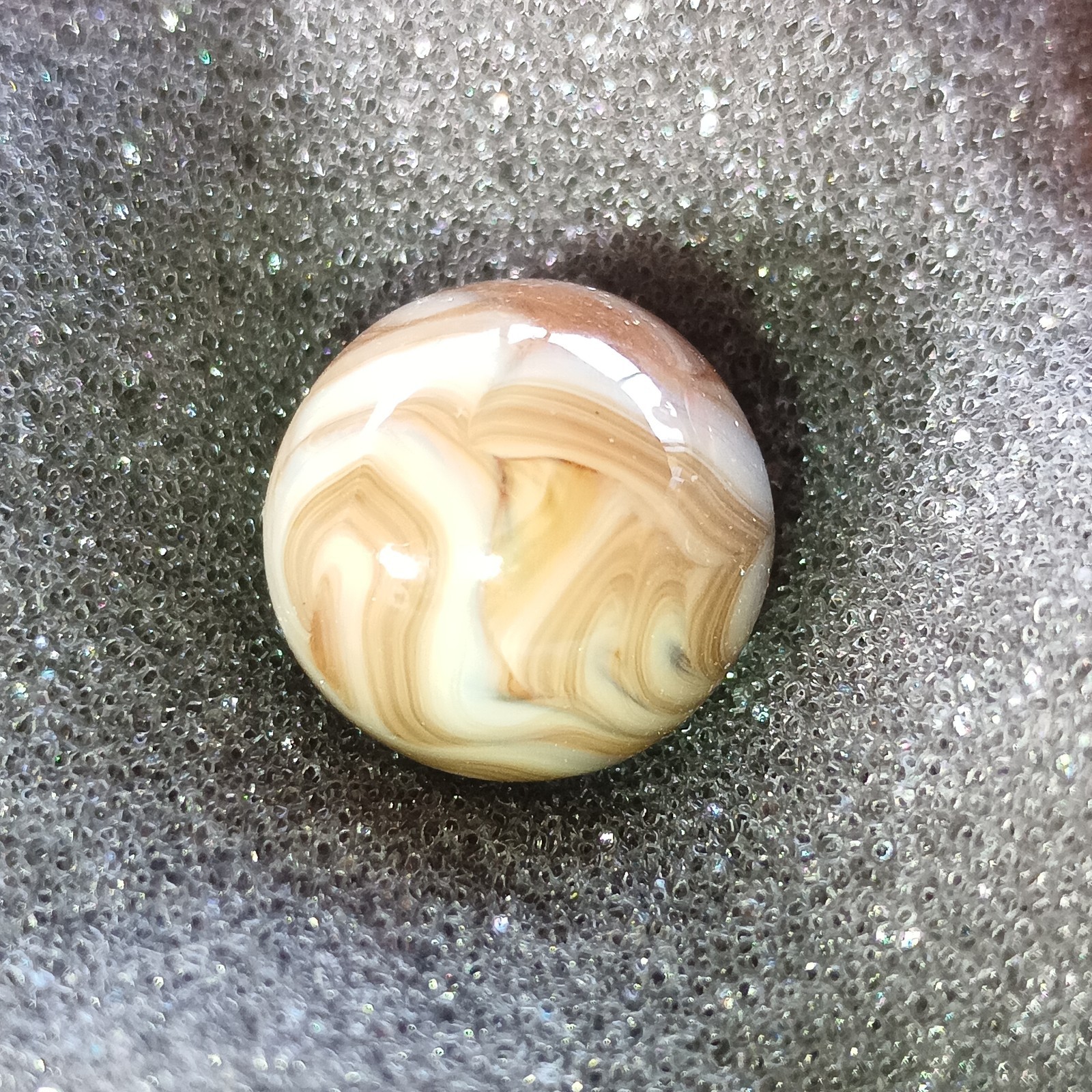 20 Collector Marbles In Display Case