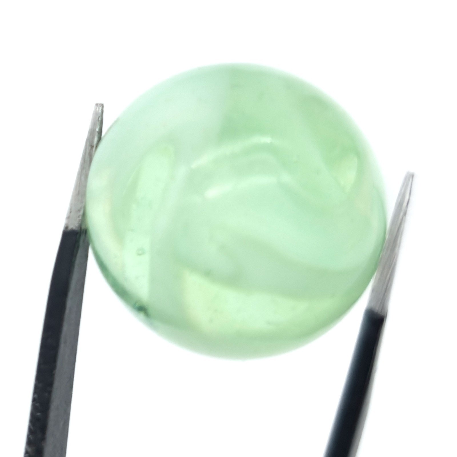 Light Green Swirl Vaseline Old Machine-Made Marble Glows under a Blacklight 5/8”