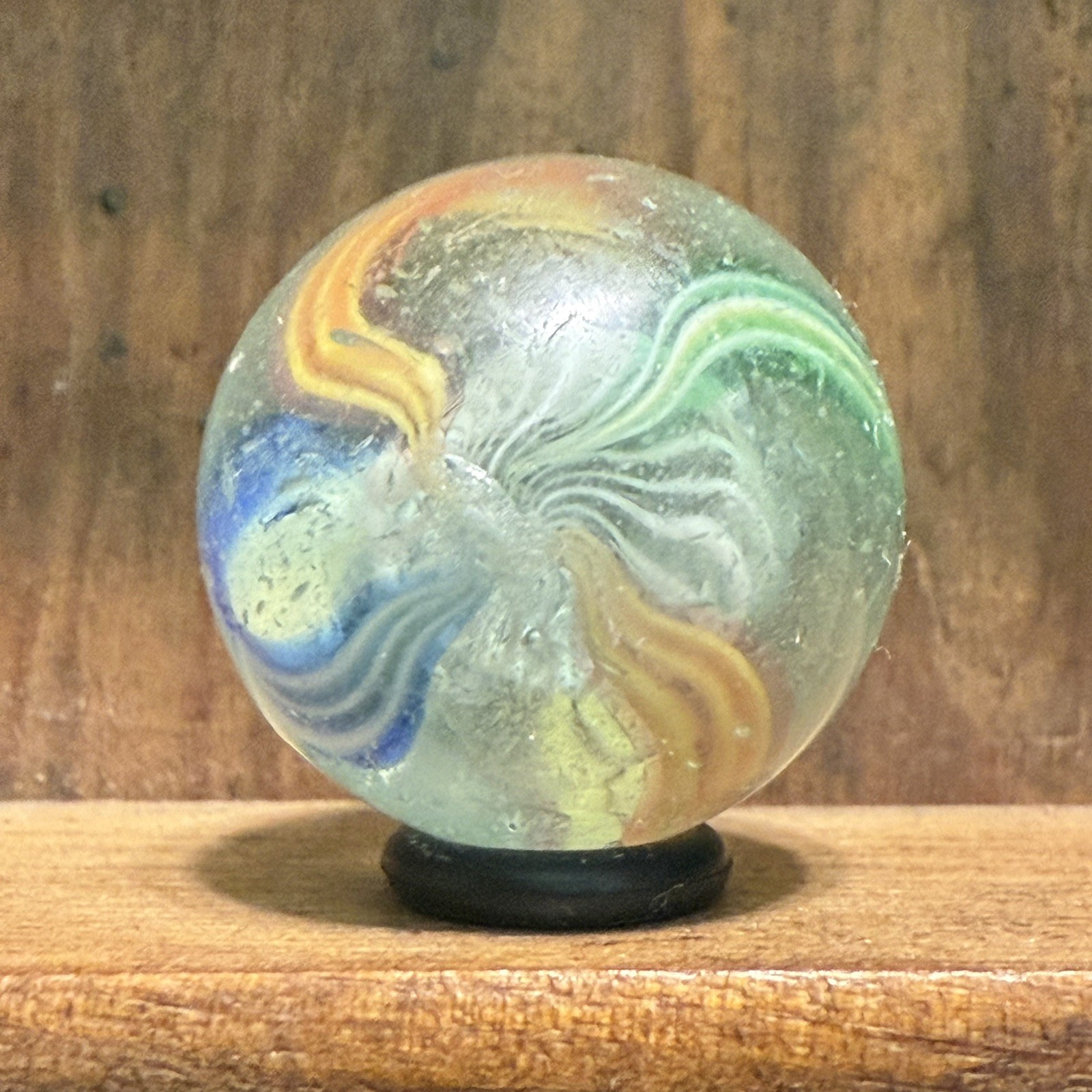 Antique German Handmade Latticinio Shooter Marble 25/32” Near Mint(+) | (164)