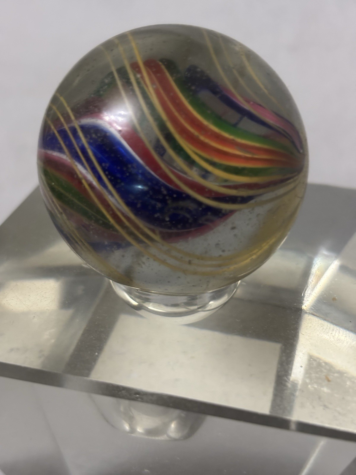 1 5/8” German handblown divided core Latissimo divided core swirl marble