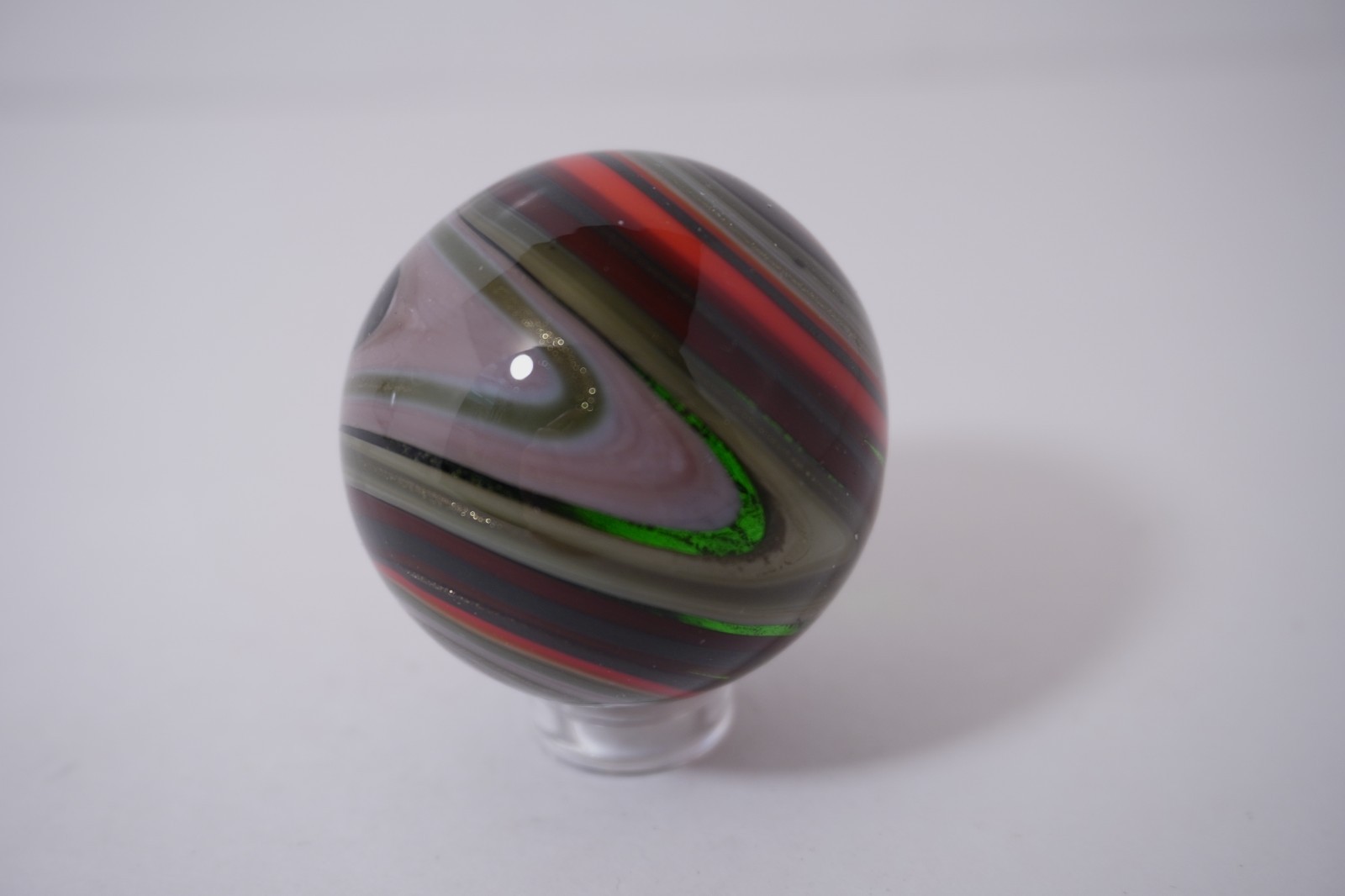 A New Amazing Handmade Reverse Corkscrew Art Glass Marble – 40 MM = 1-5/8″ Dia