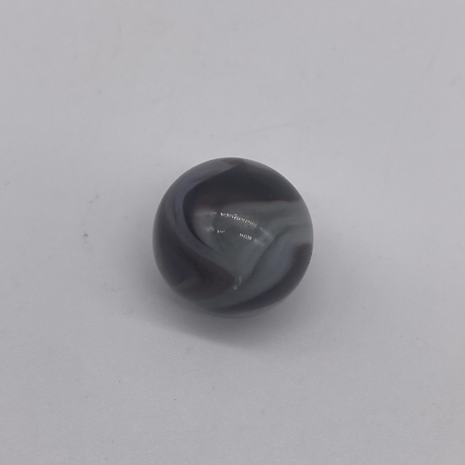 Vintage Dark Purple White Swirl Glass Marble