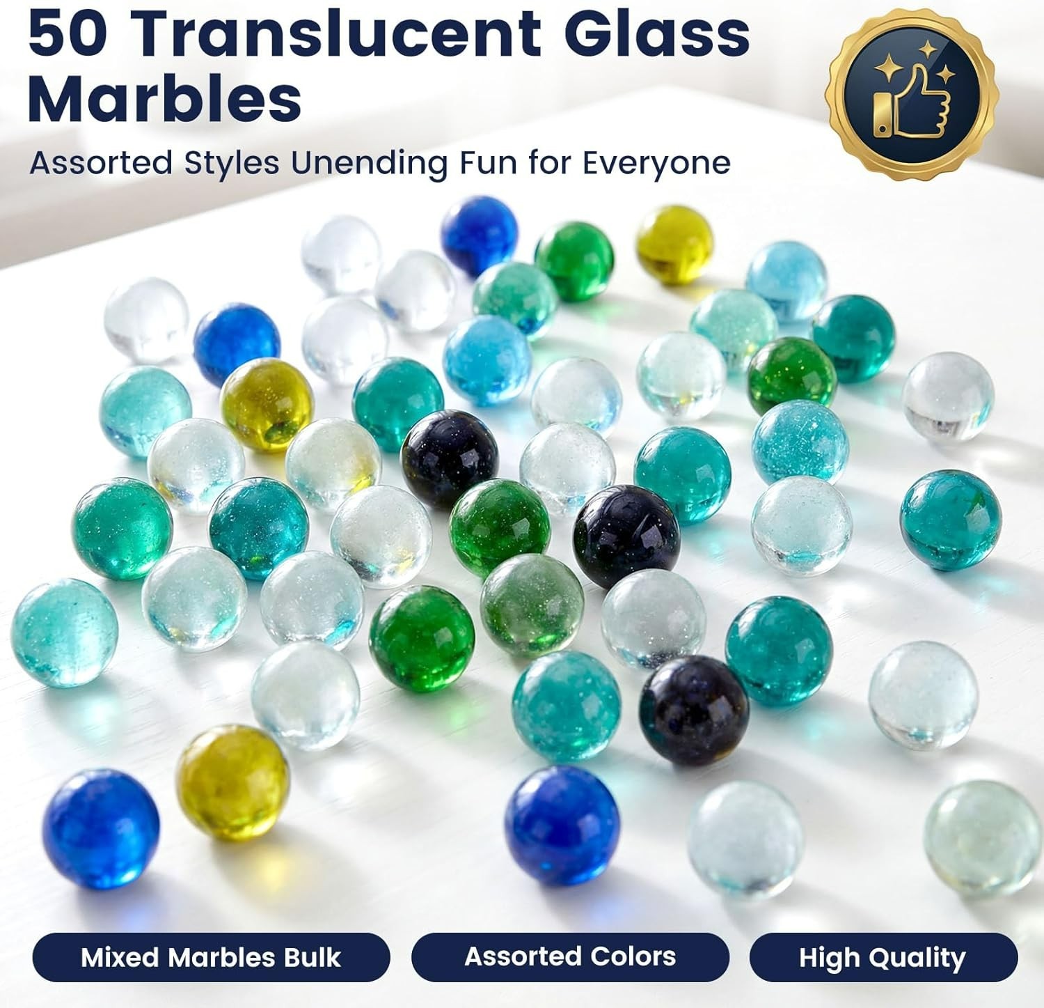 50 PCS Beautiful Player Marbles Bulk for Marble Games,Multiple Colors1 Whistl…