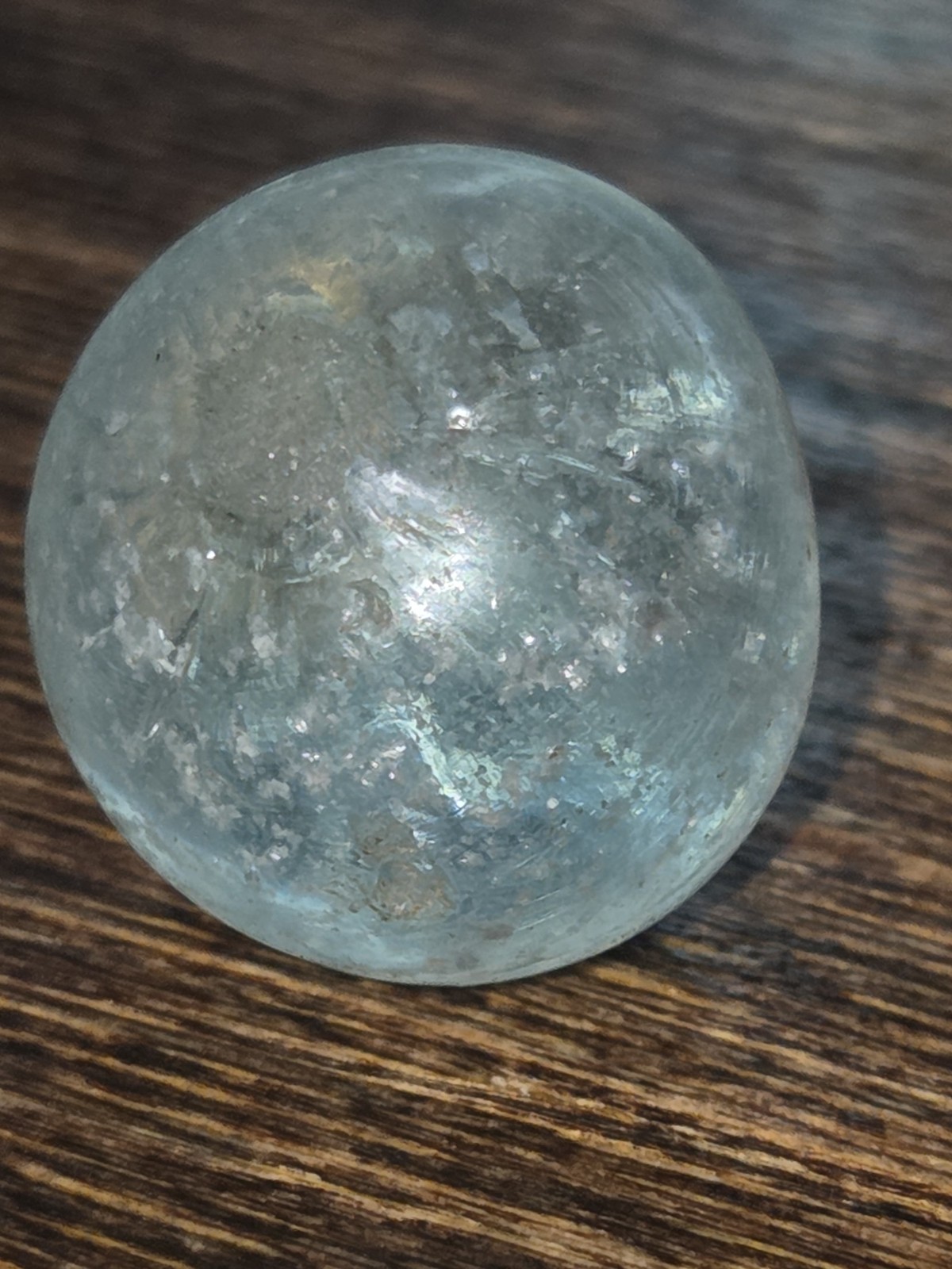 .91″ Vintage German Handmade Mica Marble Clear