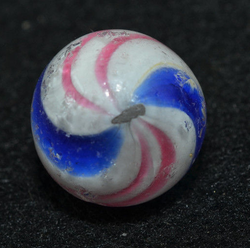 Peppermint Swirl Marble 11/16″ Rare Antique German Handmade MAR 204