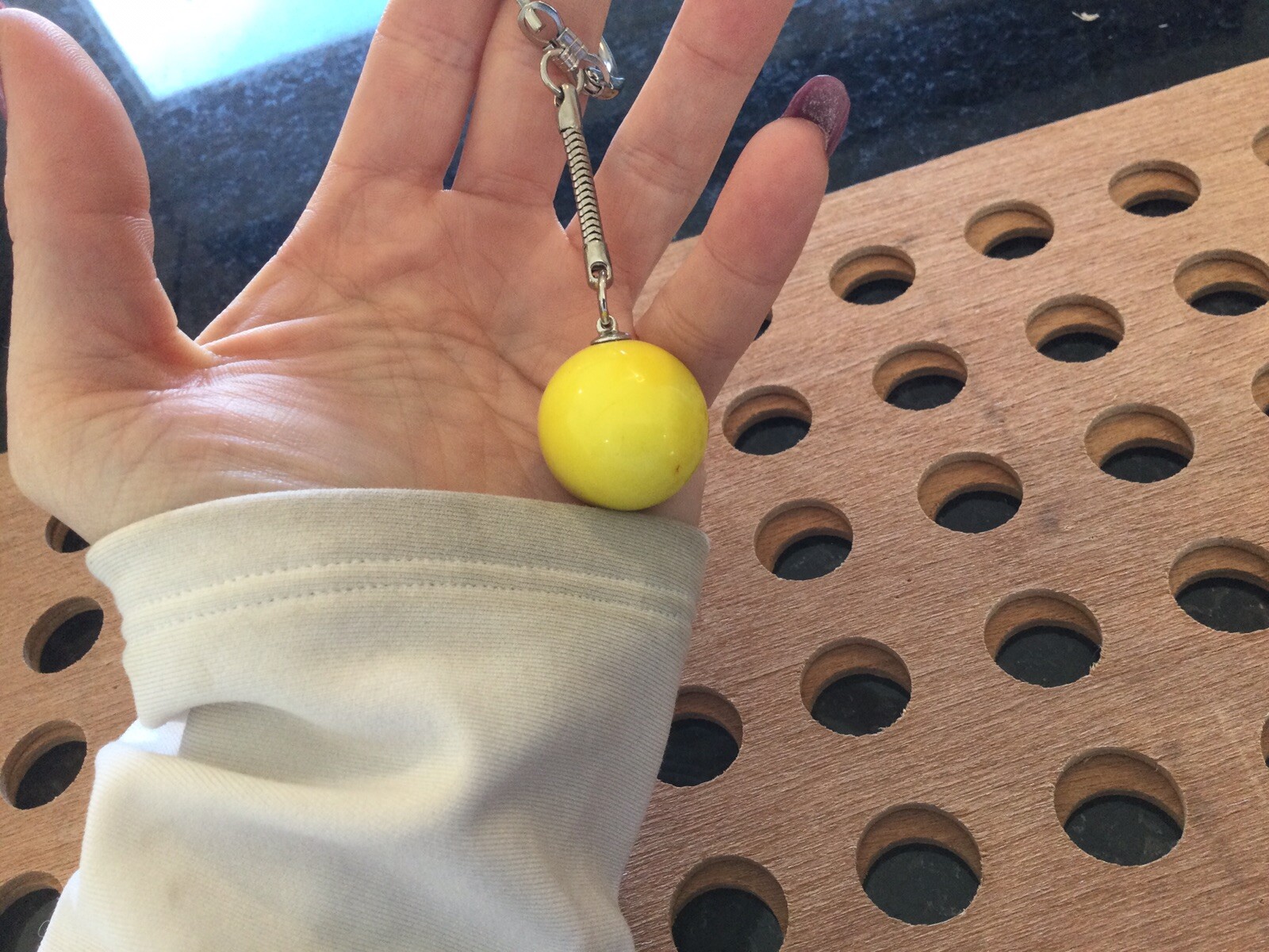 Vintage | “Alaska 1994” | Black Print on Yellow Marble Keychain