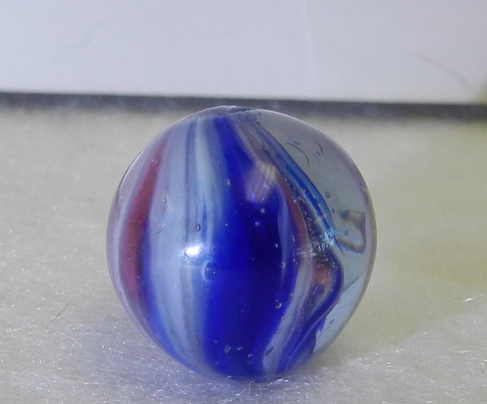 #20441m Small .56 In Vintage German Handmade Shrunken Onionskin Marble