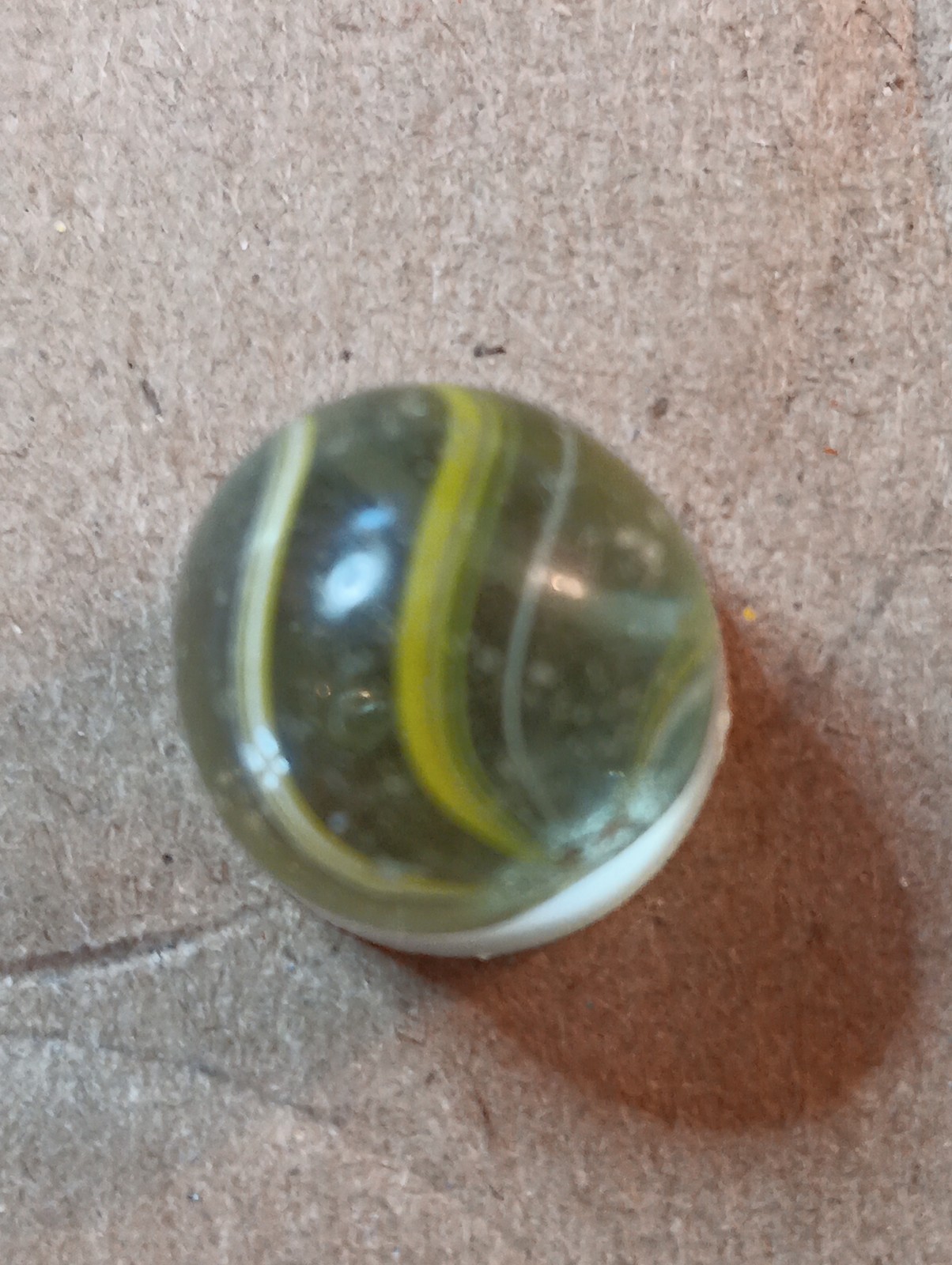 Vintage German Marbles 1 Coreless.62 Inch. 1white Core Latticinio .68 Inch