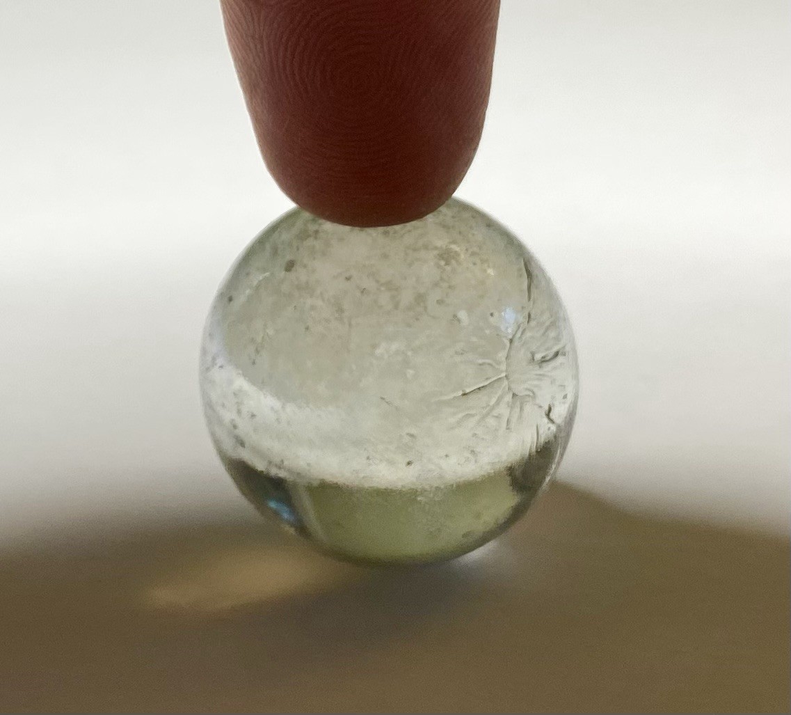 VNTG Shooter Marbles 31-P Lot Glass Iridescent Green Glow 1970’s Asian Imperial