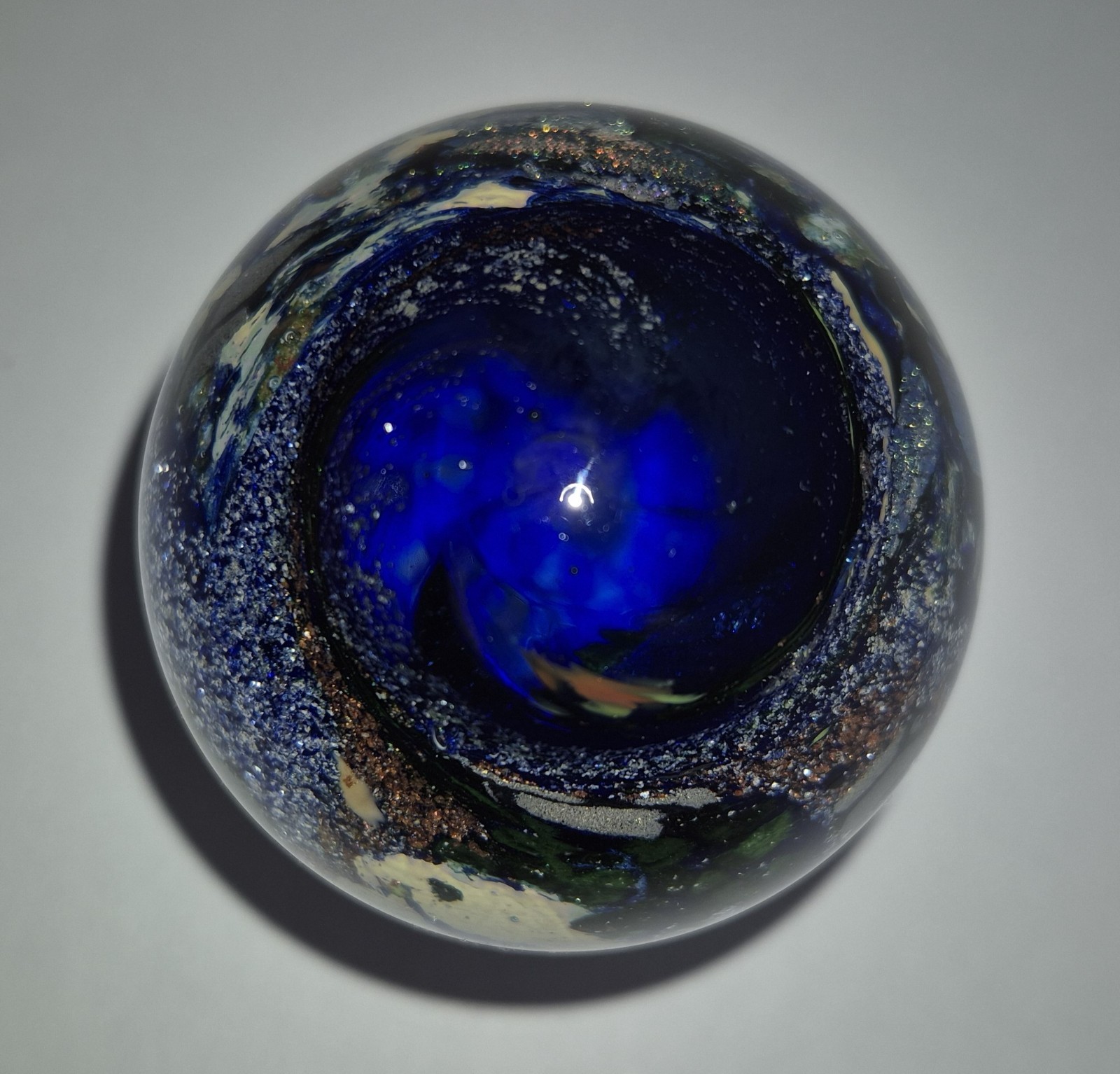 Large 2.20″ Hand Made Dichroic Art Glass Marble 1592