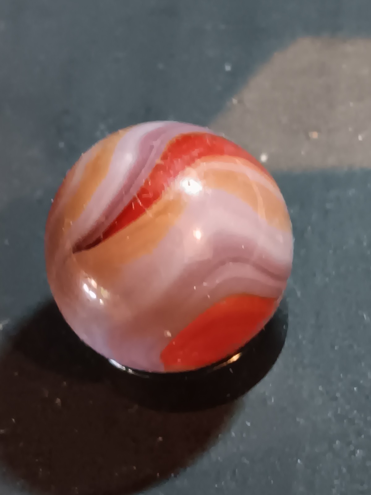 Vintage Akro Agate Red Purple early Corkscrew. Great Specimen Mint