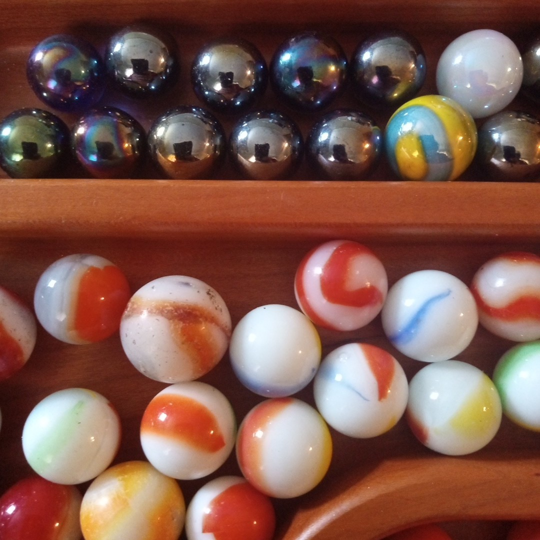 Glass Swirl Cat Eye Antique Clay Pottery Crock Glazed Marble Lot Bennington