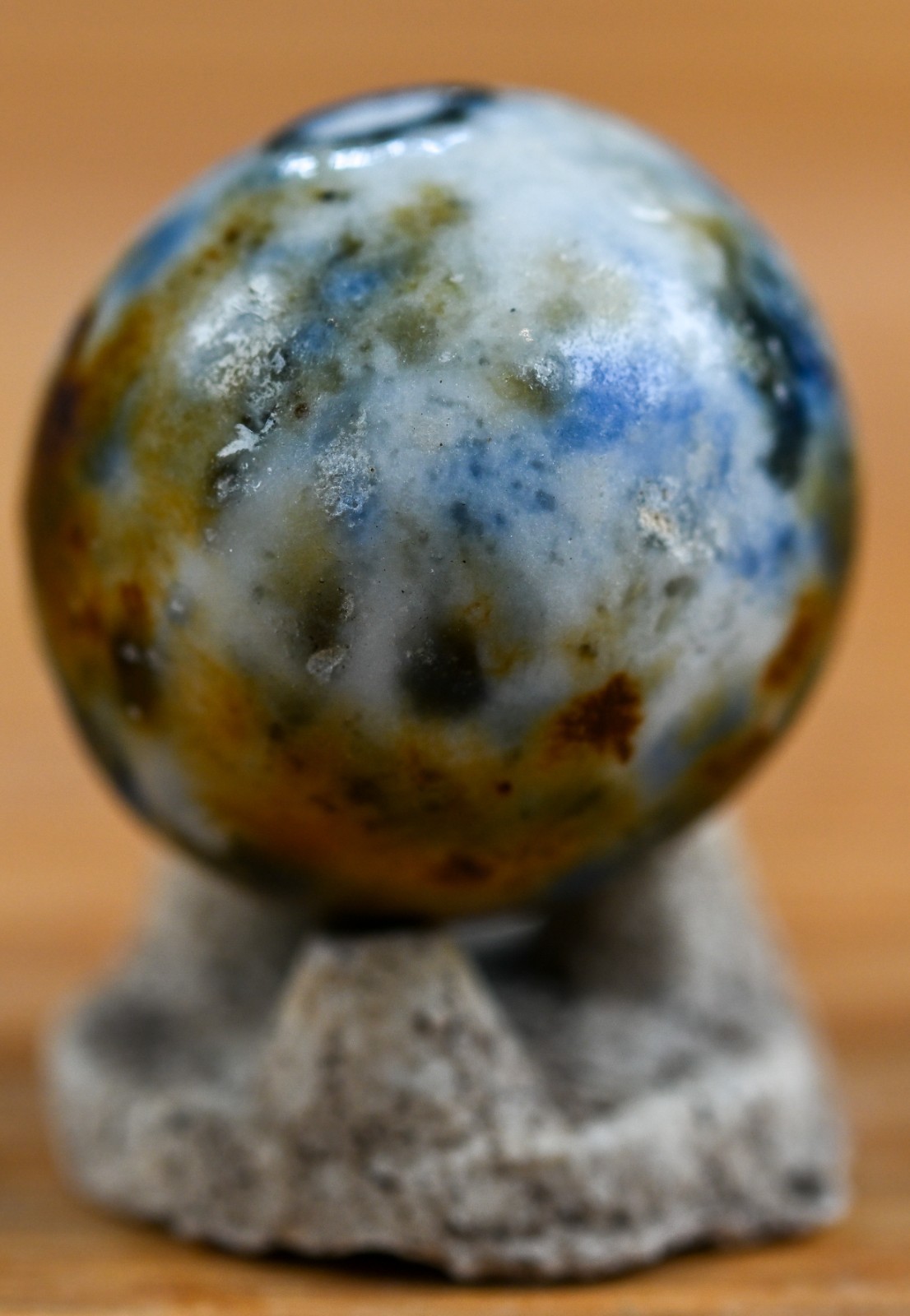 Fancy Handmade Bennington Marble & Old German Firing Stand, 0.75 inch Mint S1699