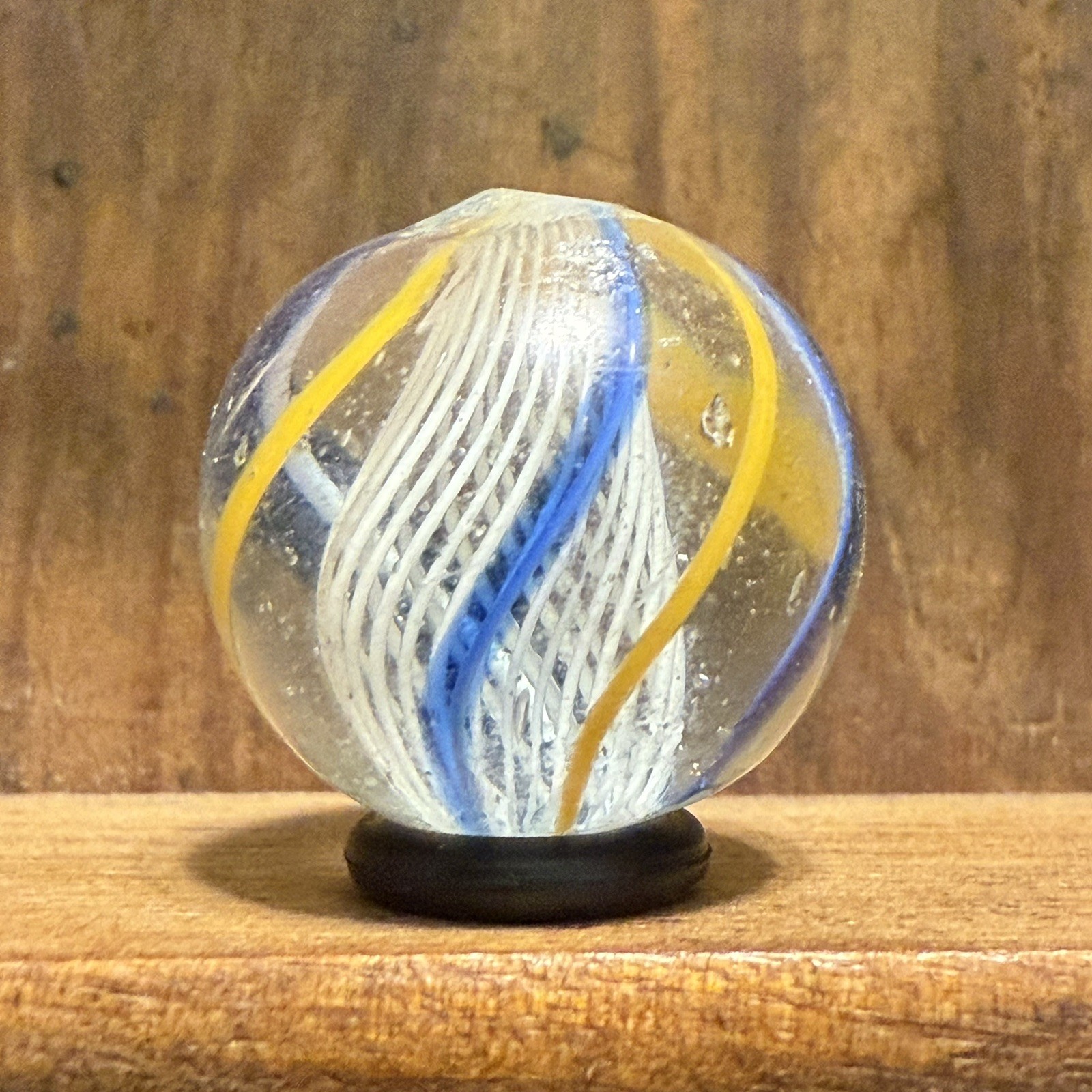 Antique German Handmade Latticinio Marble 23/32” Near Mint | (206)
