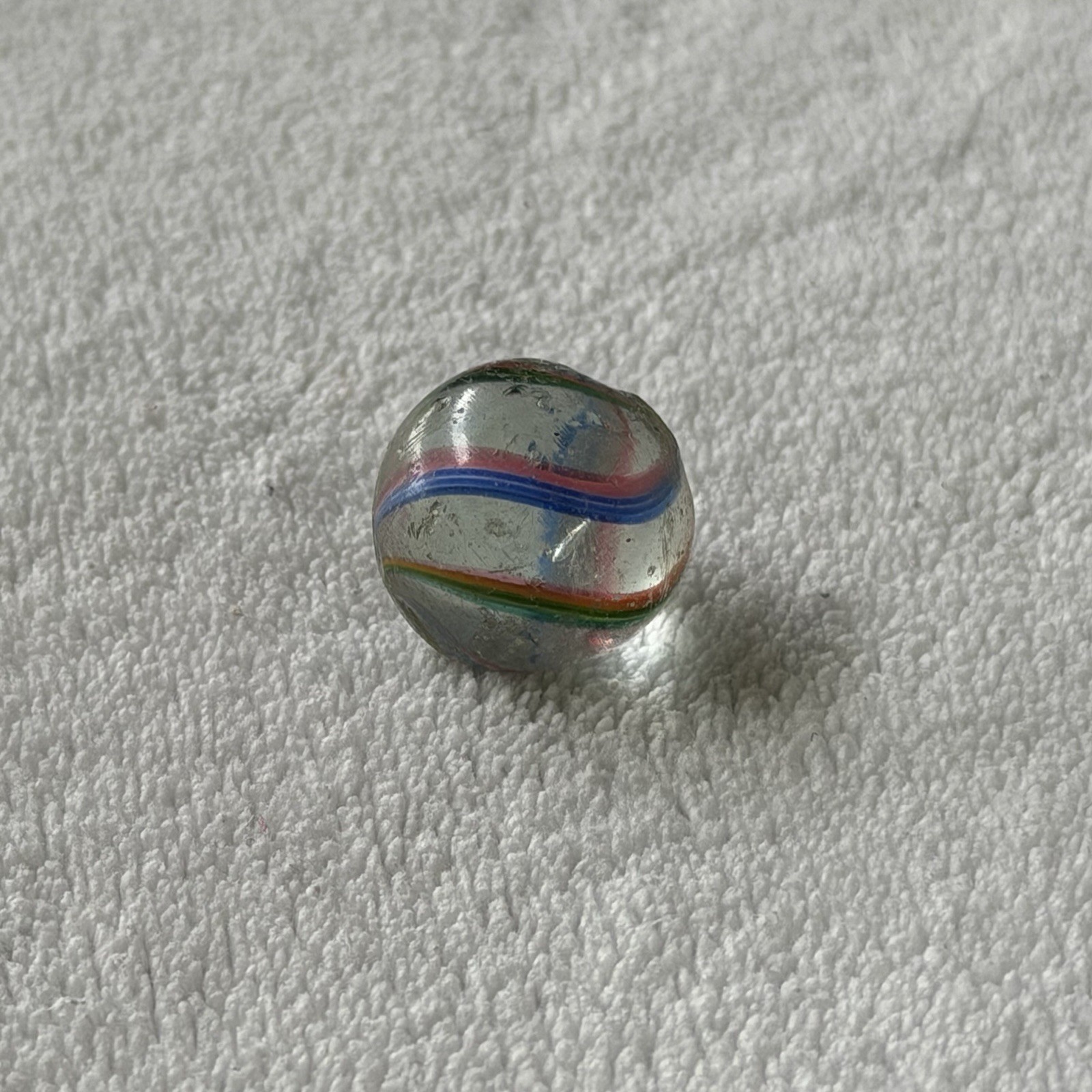 Antique German Handmade Swirl Marble 4-Color Divided Core Shooter .9″ 23mm