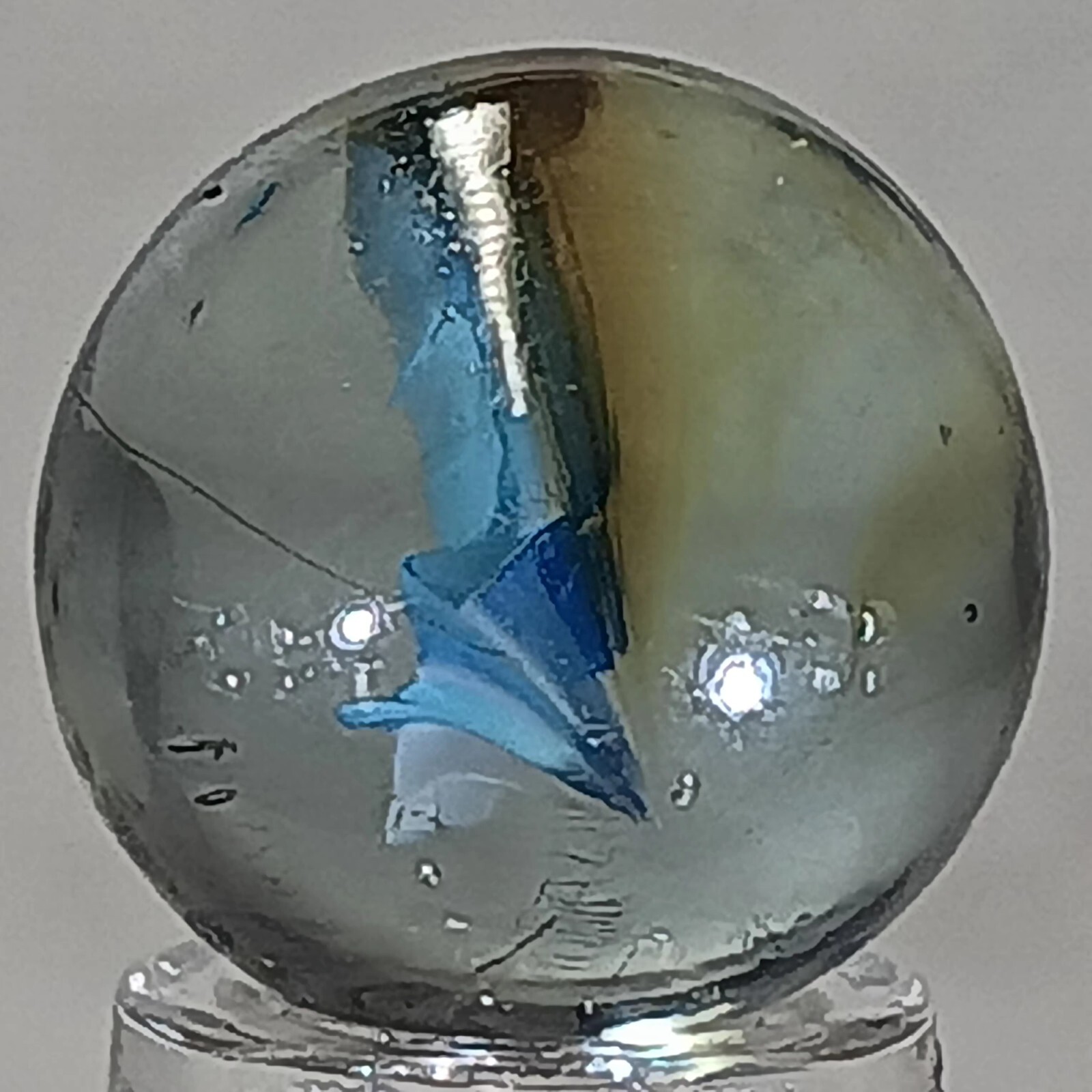 Vintage Tri-Color Hybrid Cat’s Eye Marble .62 Inches Near-Mint Condition