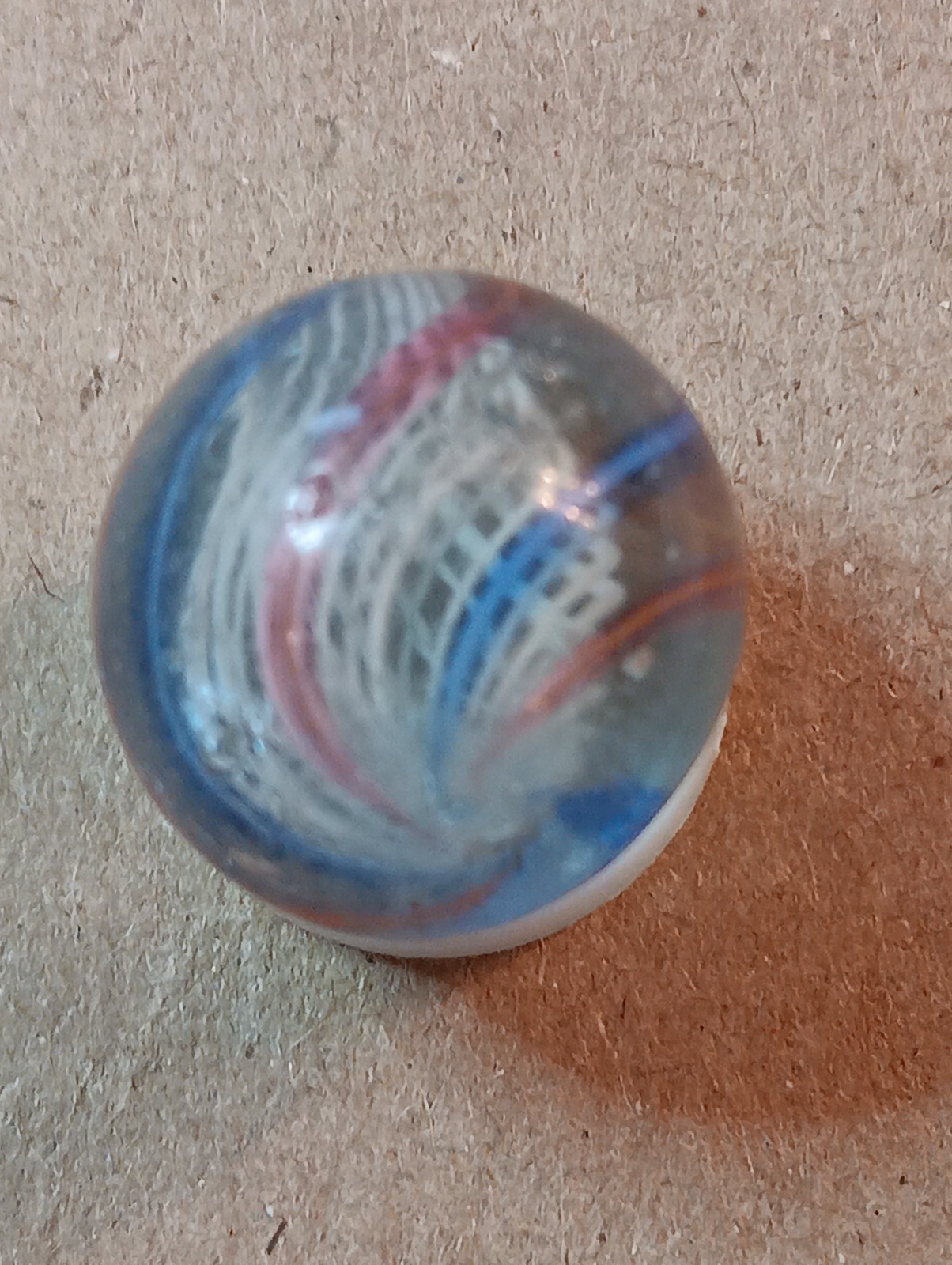 Vintage German Marbles 1 Coreless.62 Inch. 1white Core Latticinio .68 Inch