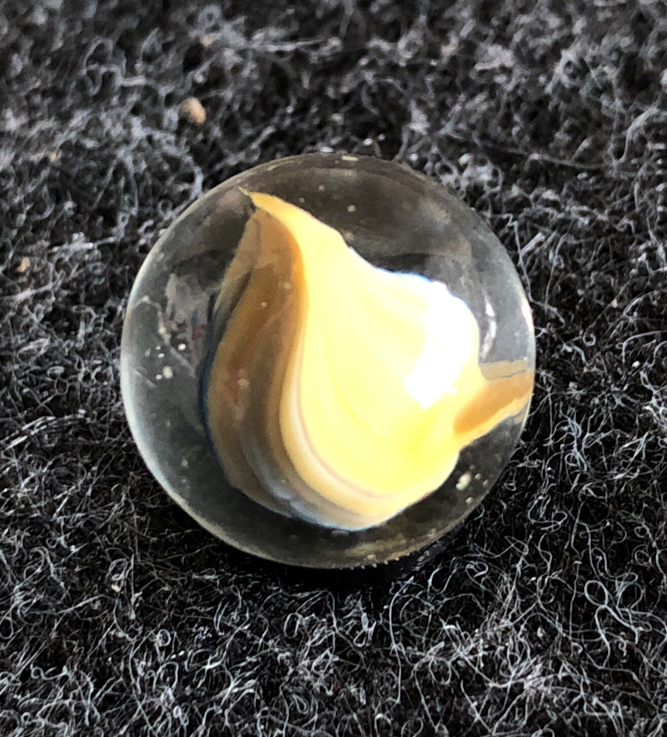 Peltier Hybrid Blue/Yellow Banana Puffy Cat’s Eye Marble .63” Or 5/8” Look!