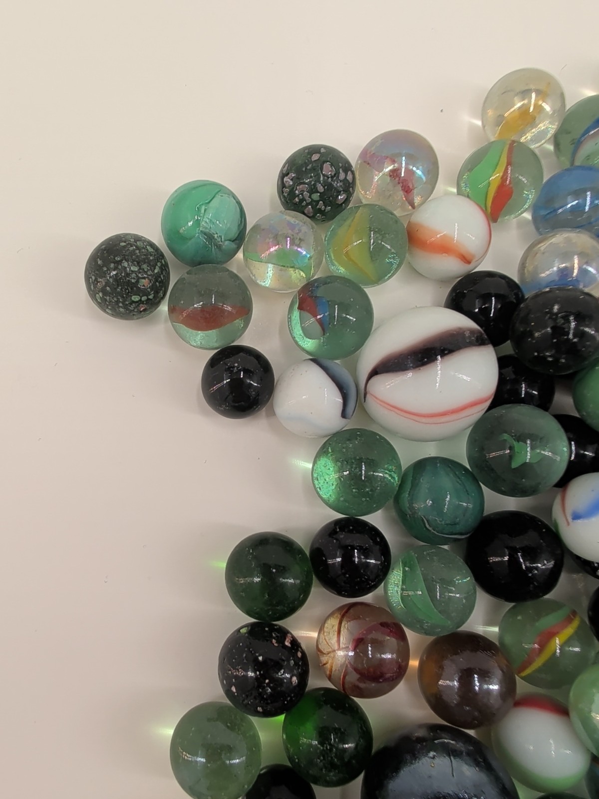 Vintage Marbles Estate Glass Multicolor Cats Eye Speckled Shooters 6lb 4.9Oz Lot