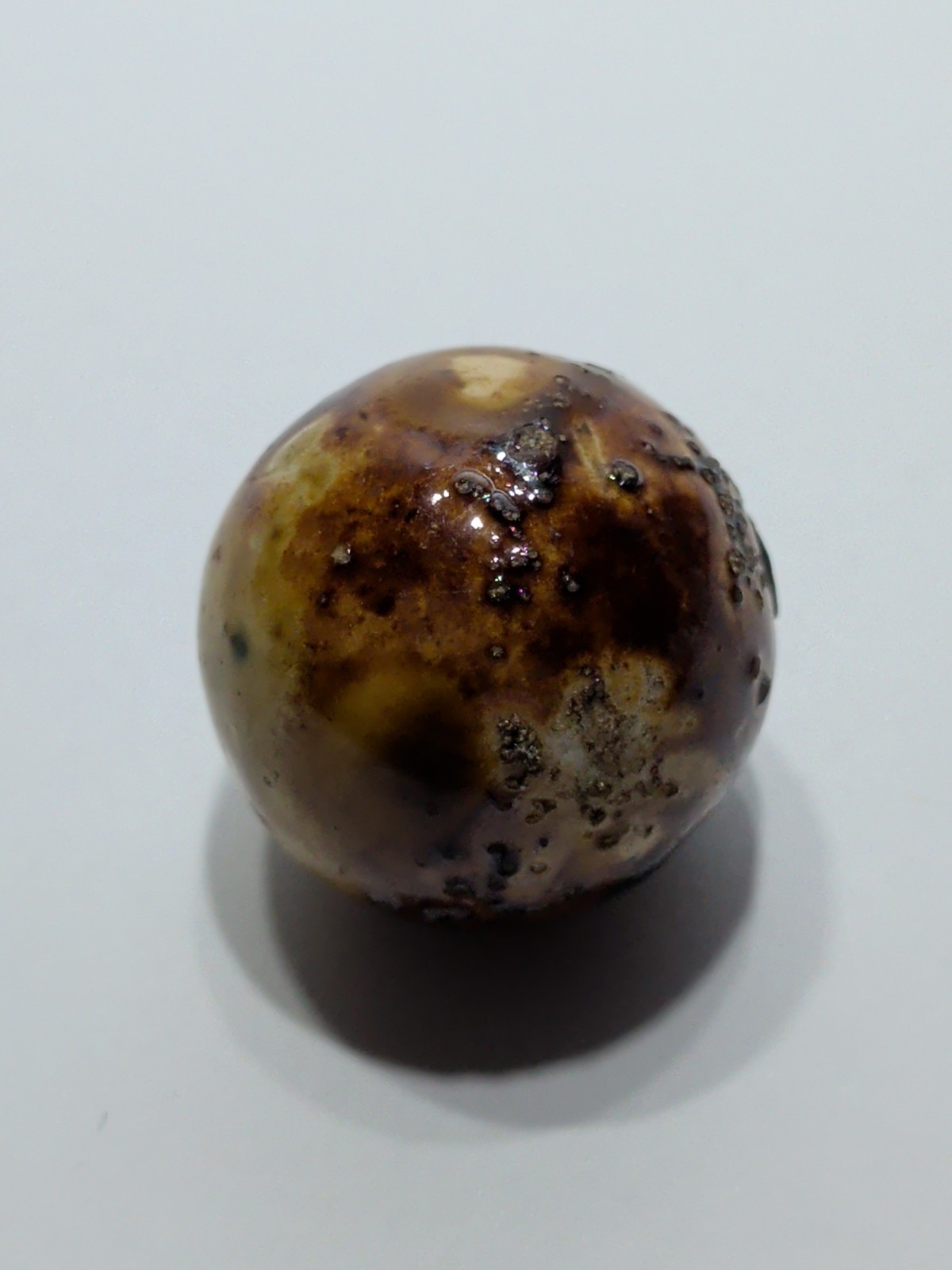 ✨ANTIQUE✨ German Bennington Hard Clay Marble Shooter Size 1″ Brown Primitive
