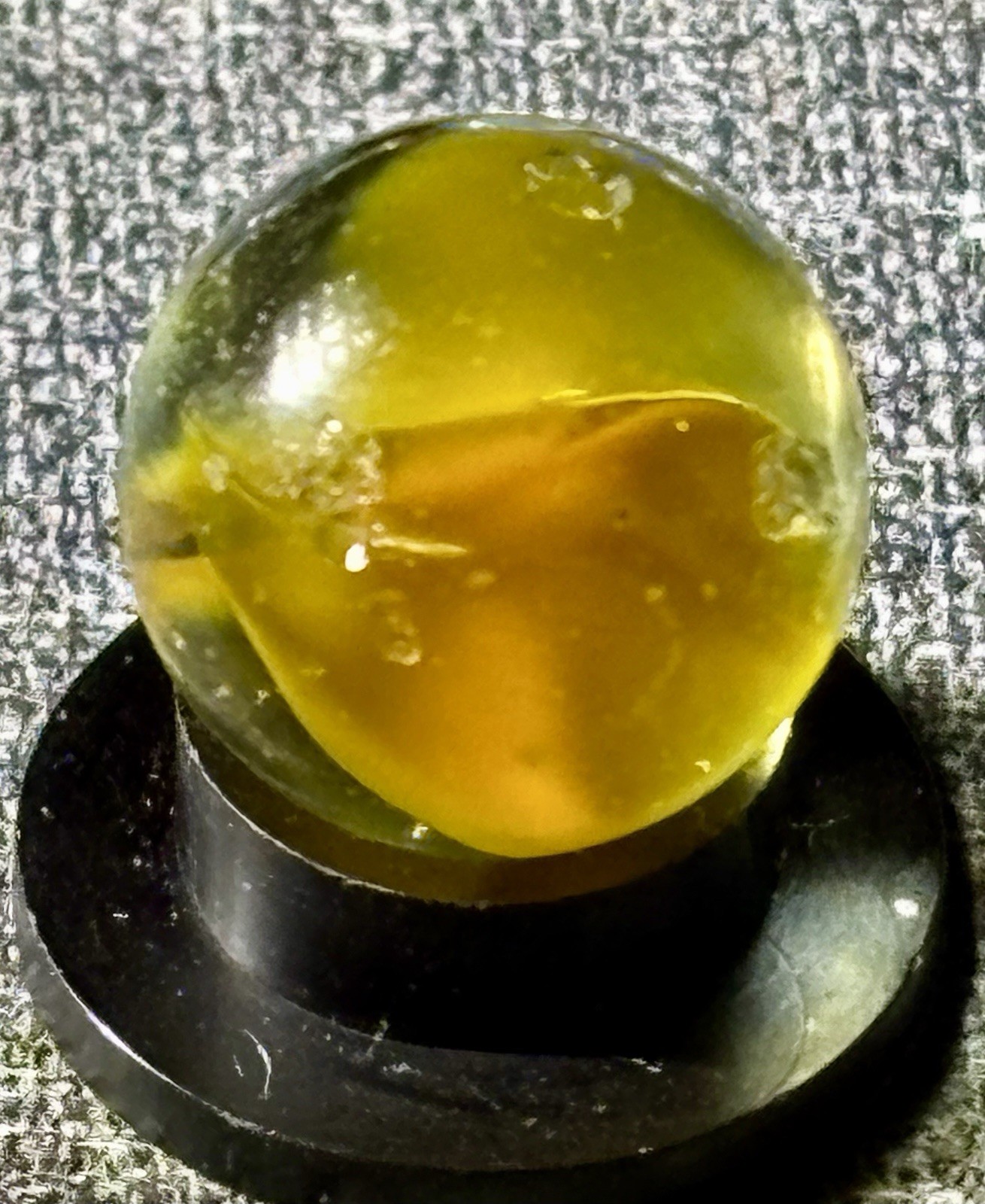 Vitro Pee Wee 4 Vein Saffron Cat’s Eye Marble .47”Some Play Wear See Pics