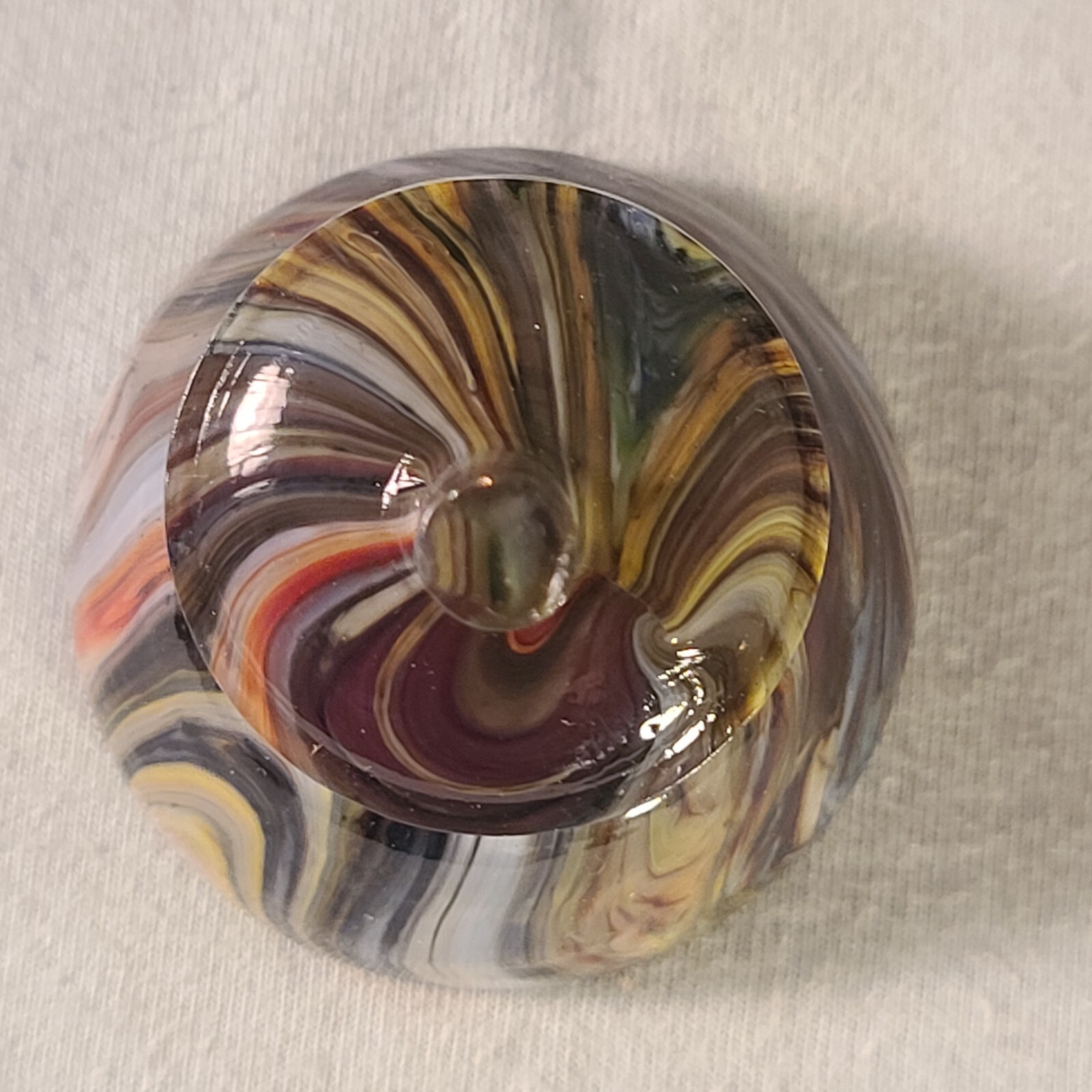 ANDY DAVIS, Glass Art Spinning Top & Base, Joker’s Run (?), #265Q