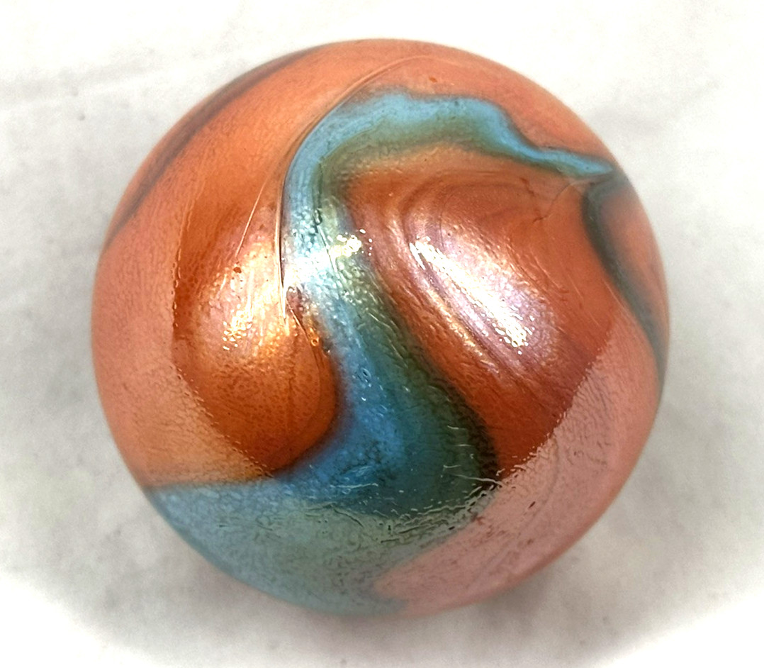 TOE BREAKER 50mm (2″) VALKYRIE (aka Seahorse) Marbles glass ball HUGE Swirl