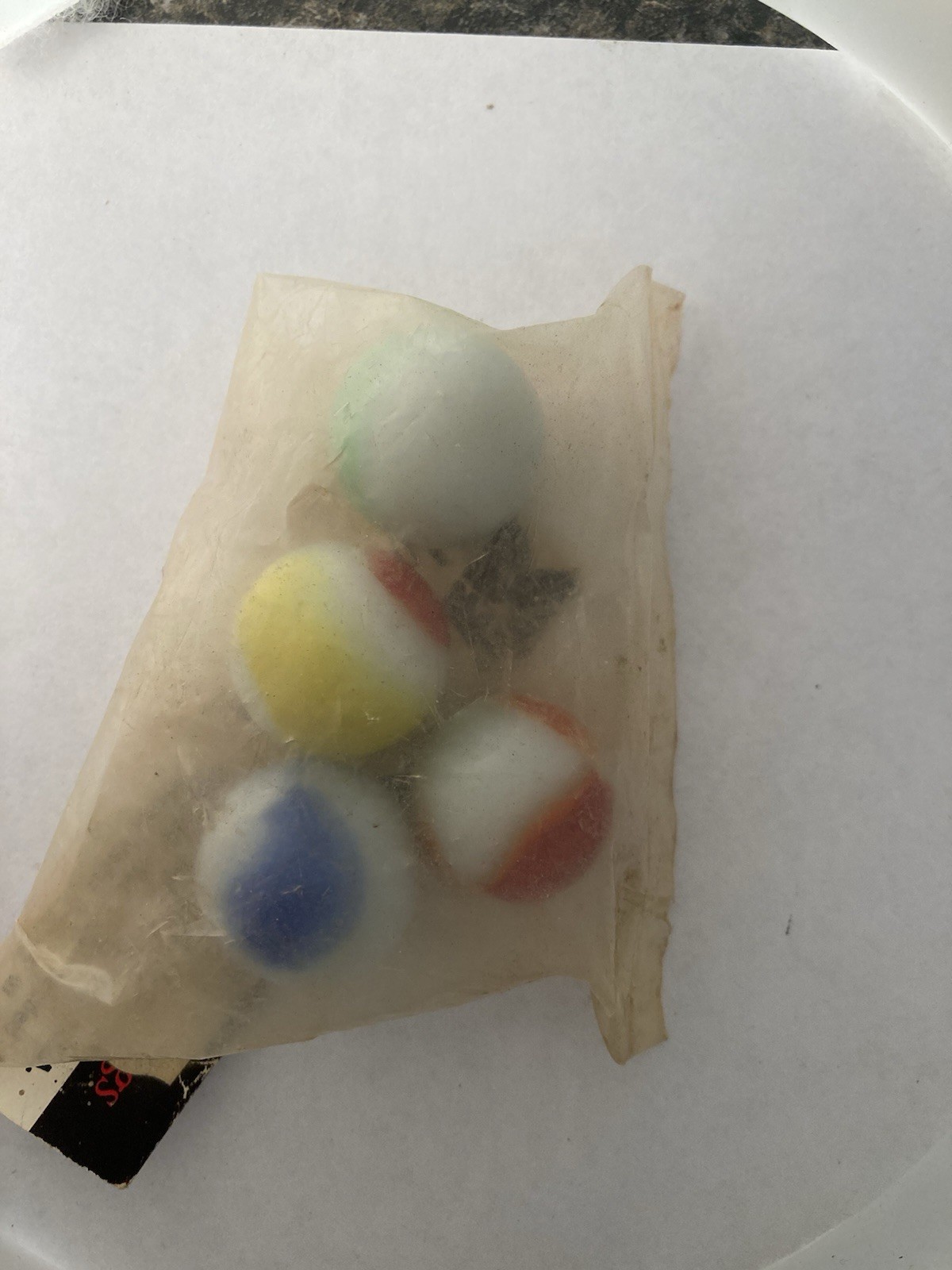 Vintage MADE IN THE USA Marble King Marble Bag with 4 Bowlers