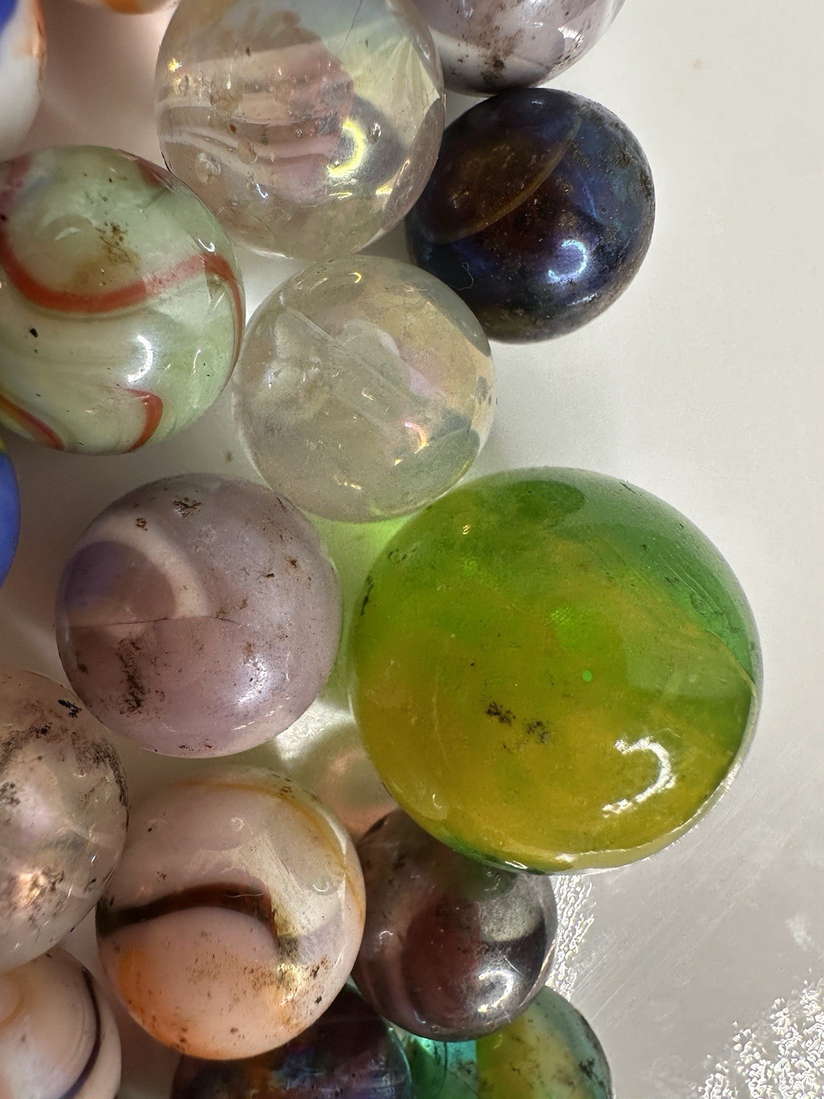 Swirl Speckle Glass Marbles Lot 55
