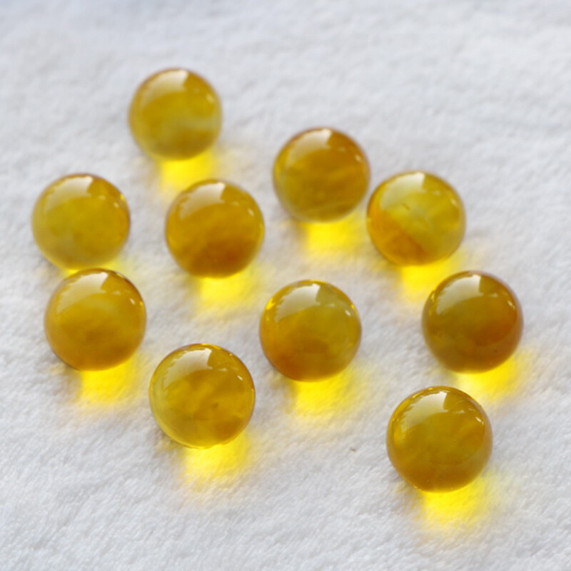 10 x 15.5MM Clear Yellow Glass Marbles-Traditional Children’s game / Party bags