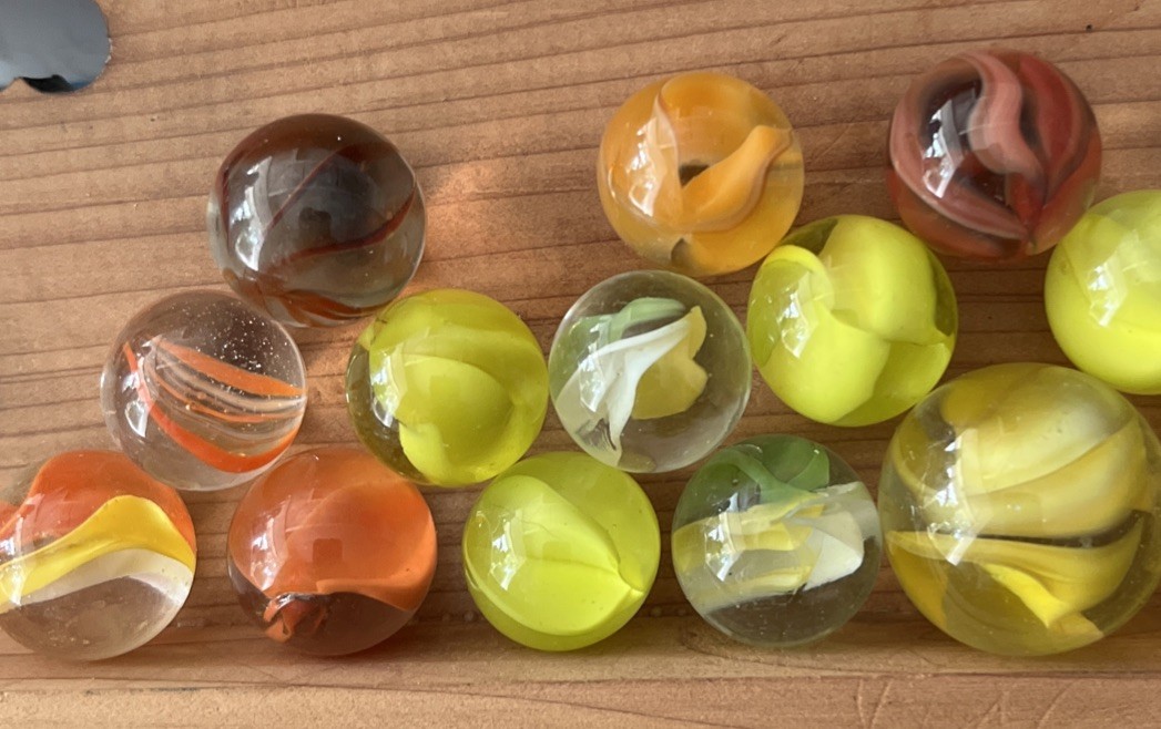 Vintage Marble Lot Cat Eye Swirl Corkscrew UV Reactive Spaghetti Shooter