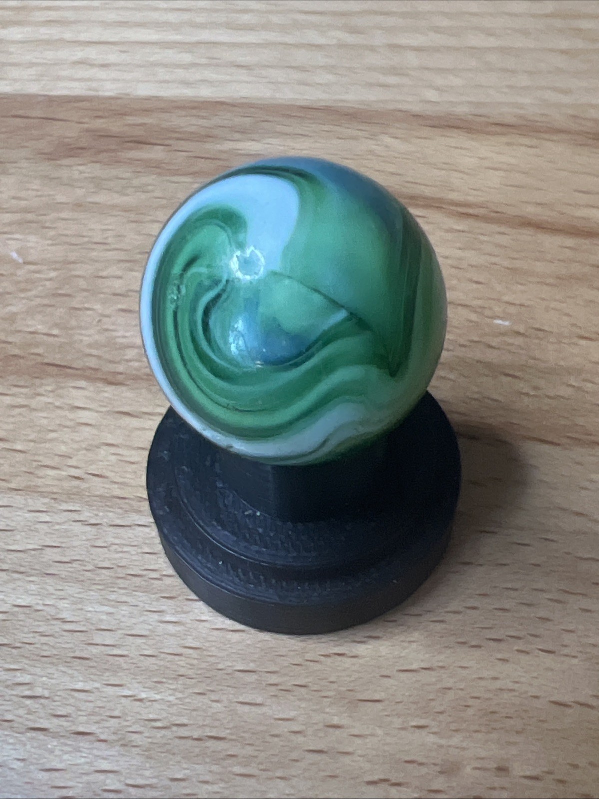Vintage Christensen Agate Slag Marble Green White
