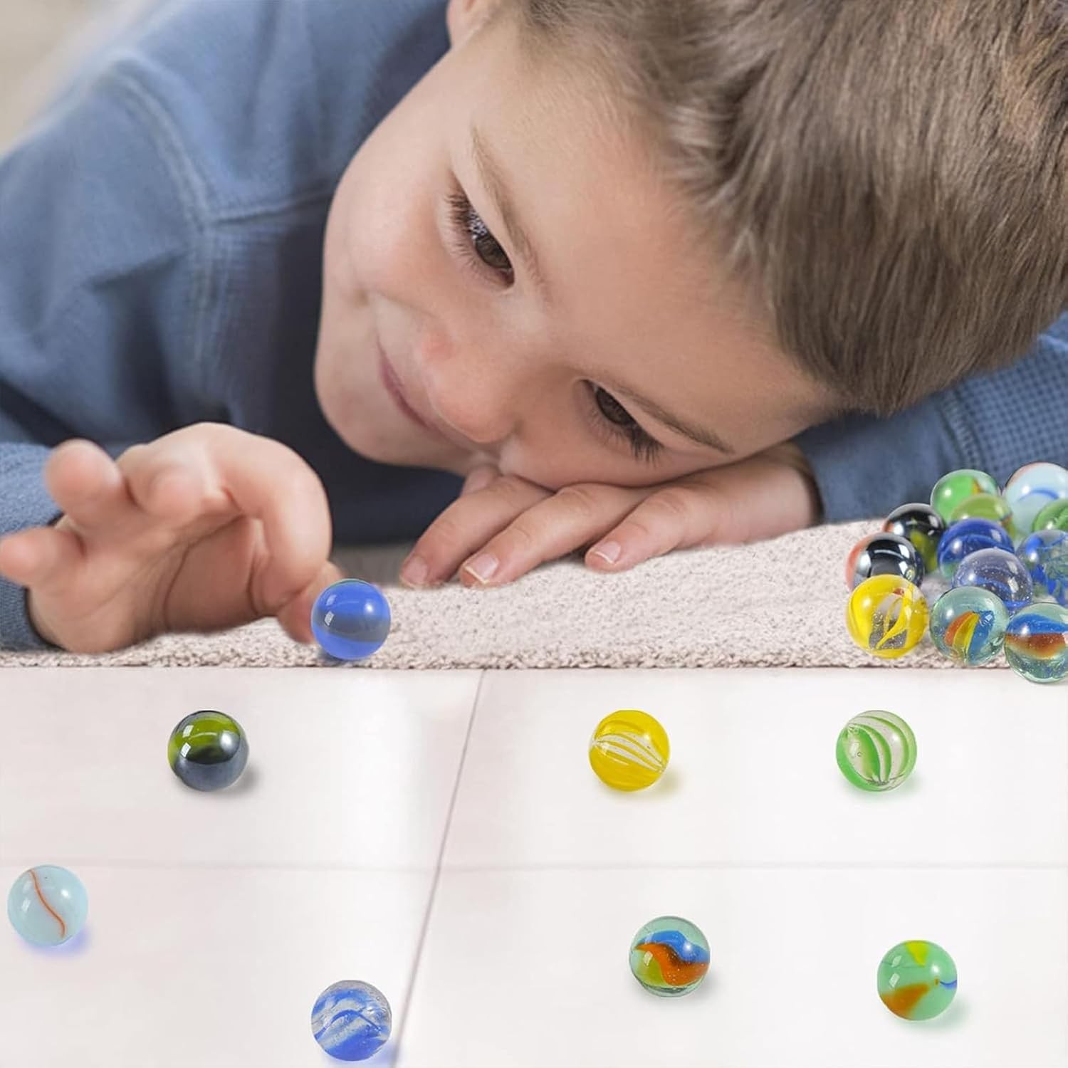 Colorful Glass Marbles, 0.6Inch Marbles Bulk for Kids Marble Games,Diy and Ho…