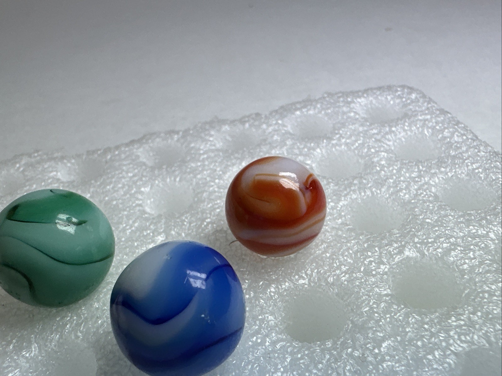 350 Lot Of 6 Vintage Alley Agate Swirl Marbles! .535-.735”