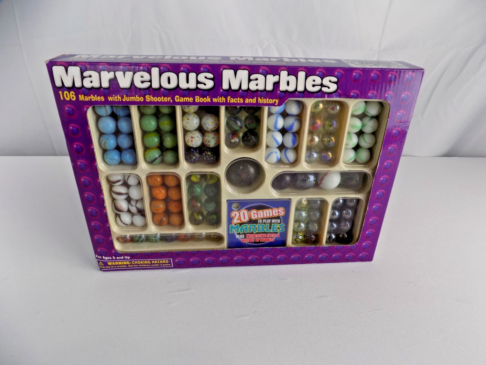 Glass Marvelous Marbles Deluxe VTG NEW w Game Book