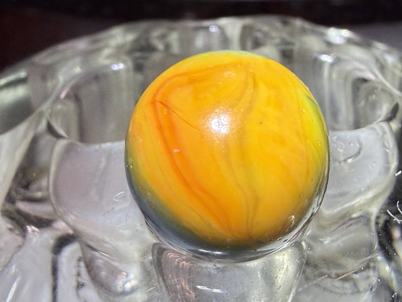 P33- Vintage Peltier Glass Company Rainbow 5/8” Near Mint🔥🔥🔥