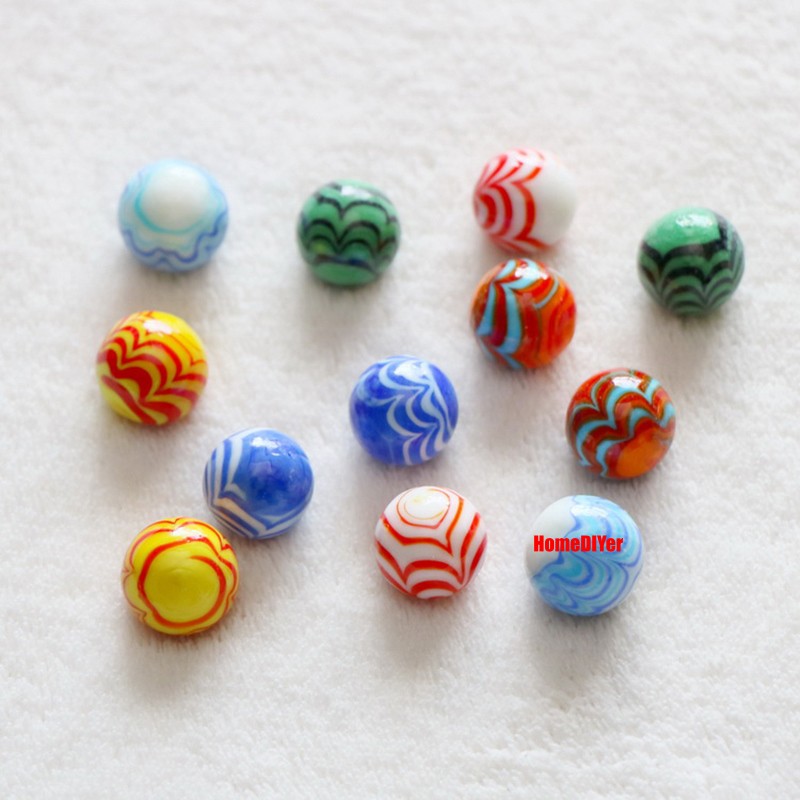 16-18mm Colorful Glass Marbles Kids’ Gifts Toys Games Craft DIY Decorative Balls