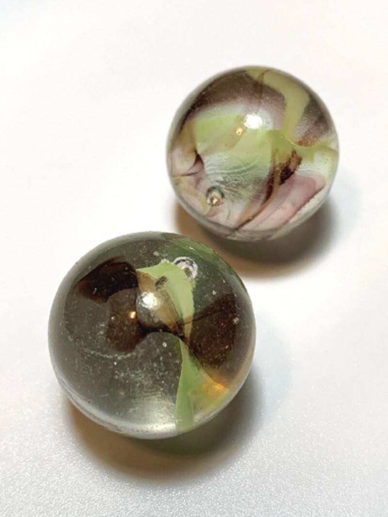 Pk 5 – 16mm Gecko Early Edition Glass Player Mega Marbles Vacor 2006-08 Retired