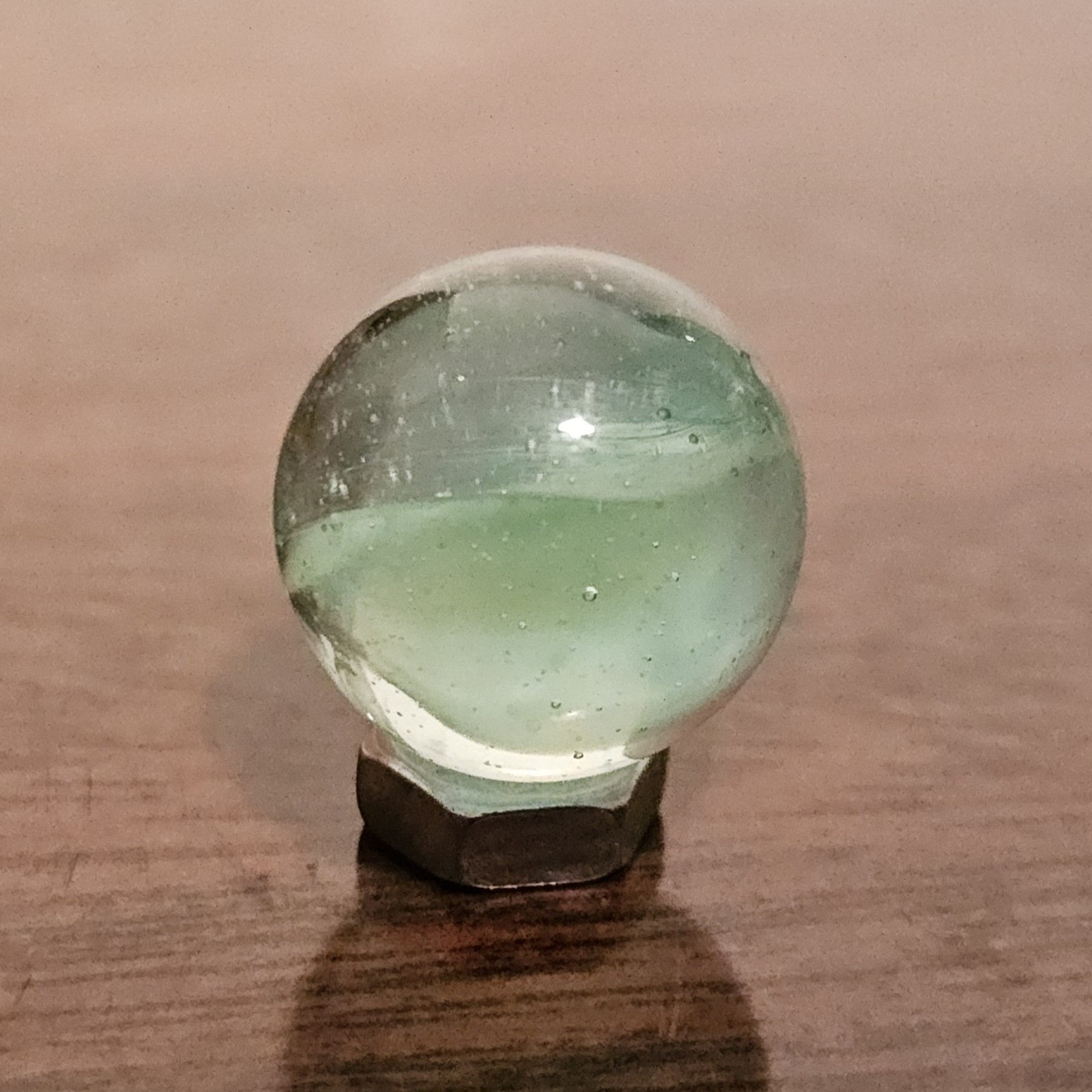 Vintage CE Bogard Light Green Floppy 4-Lobe Cats Eye .593″ Glass Marble