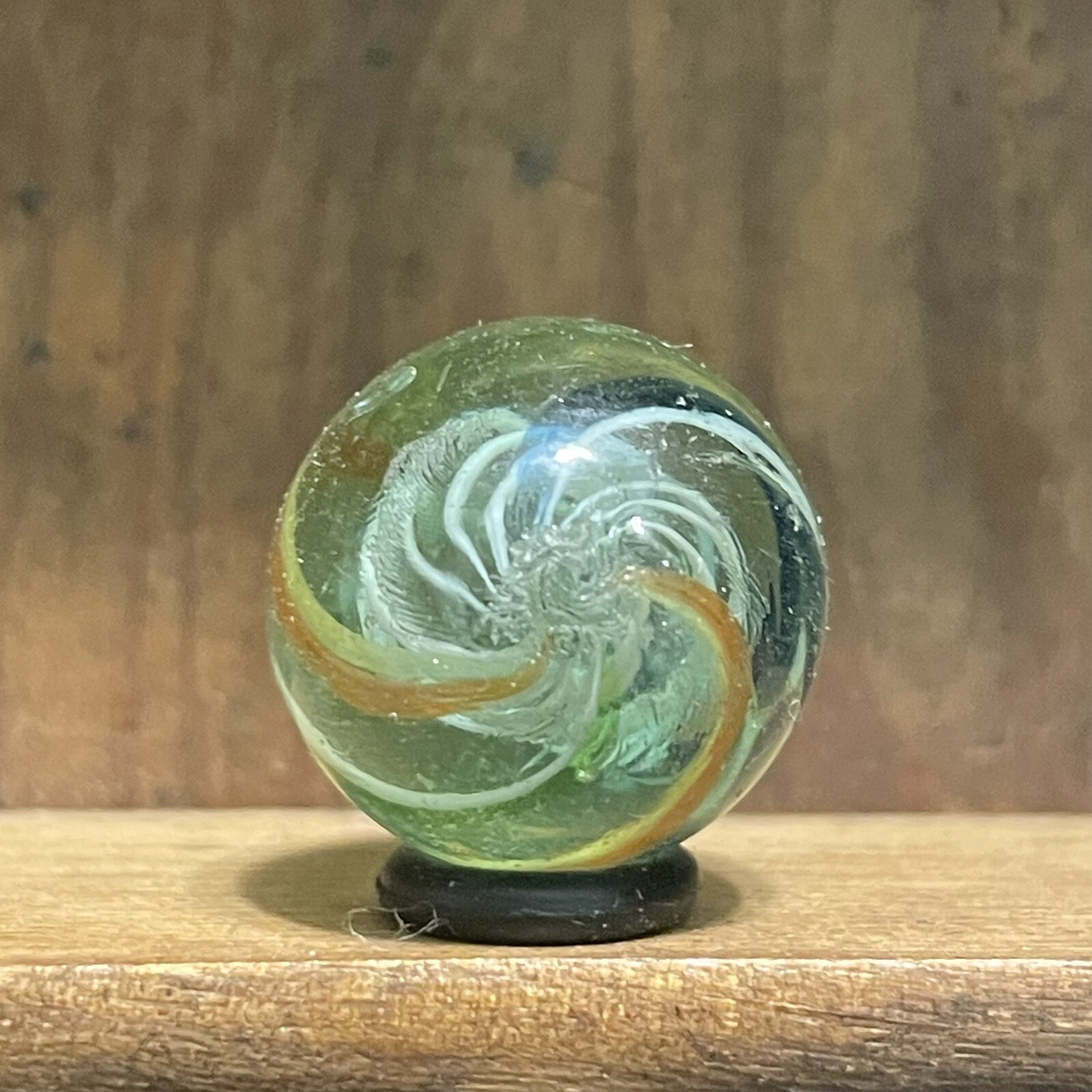 Antique Handmade Latticinio Core Swirl Marble 21/32” Mint(-) | (26)