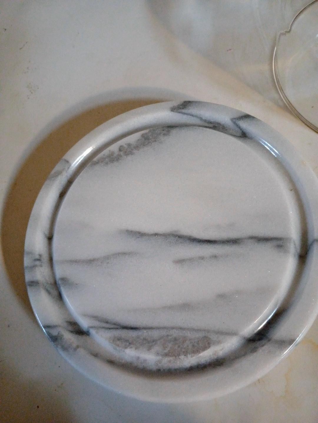 Vintage Marble Cheeseboard and Glass Dome