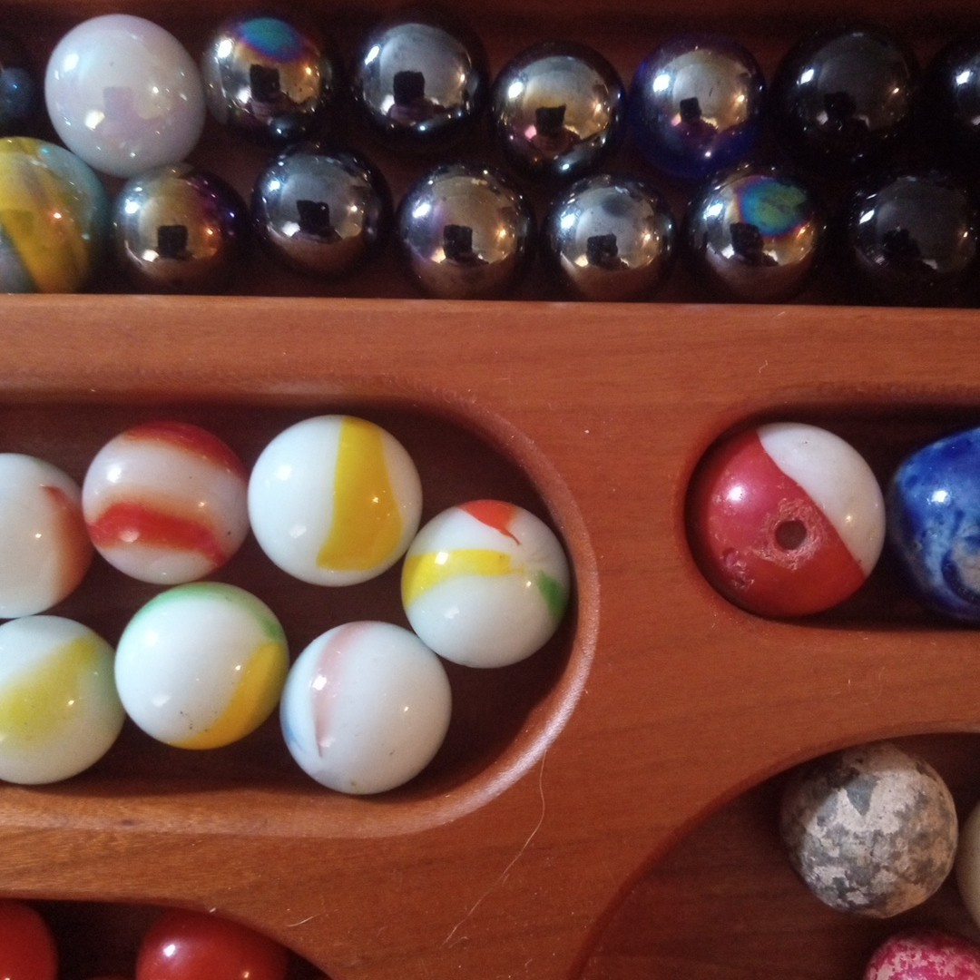 Glass Swirl Cat Eye Antique Clay Pottery Crock Glazed Marble Lot Bennington