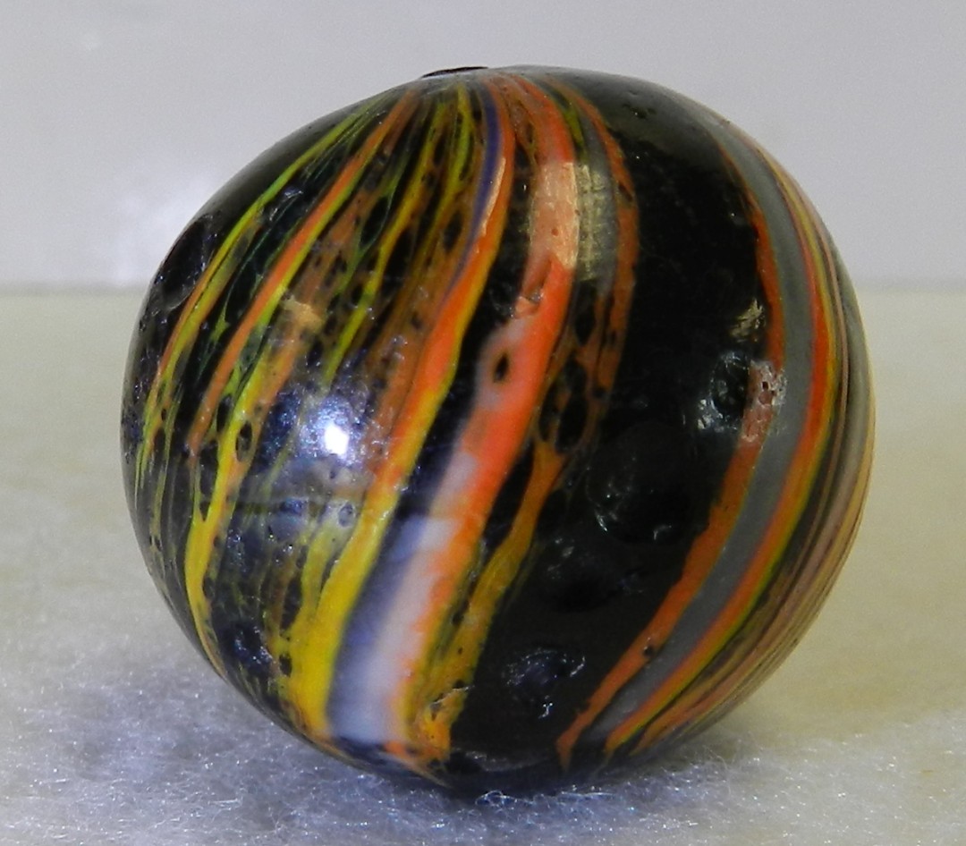 #21089m Large 1.09 Inches Unusual Colored German Handmade Indian Shooter Marble