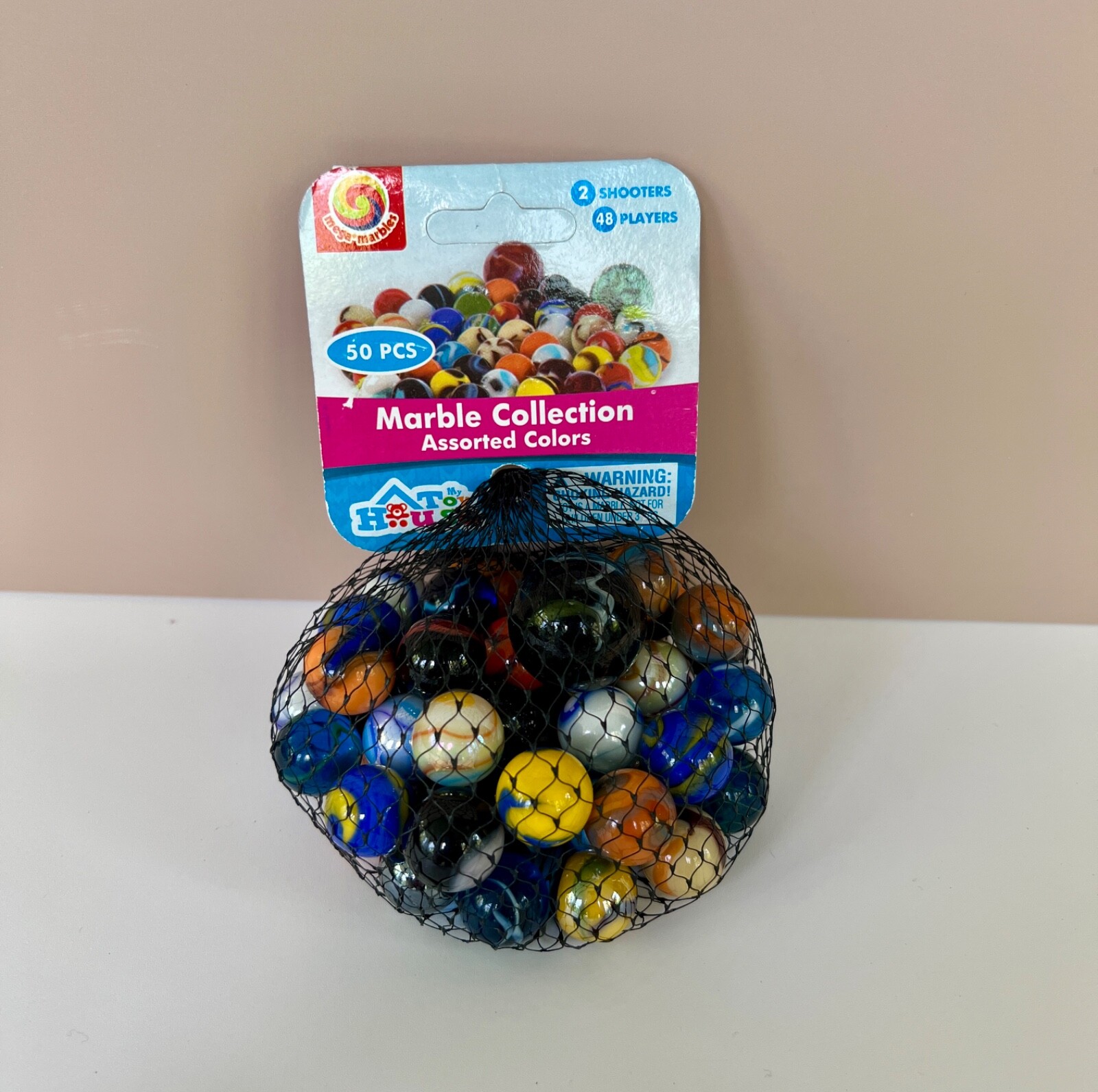 Mega Marbles/My Toy House – 50 PCS Assorted Colors 48 Players/2 Shooters #11724