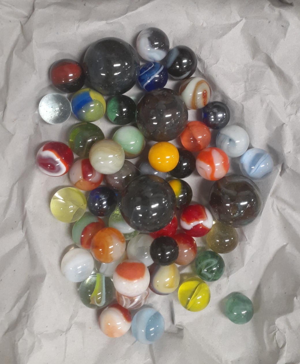 1 LB Mixed Glass Marbles Lot Assorted Colors Swirl Cat Eye Random Mix